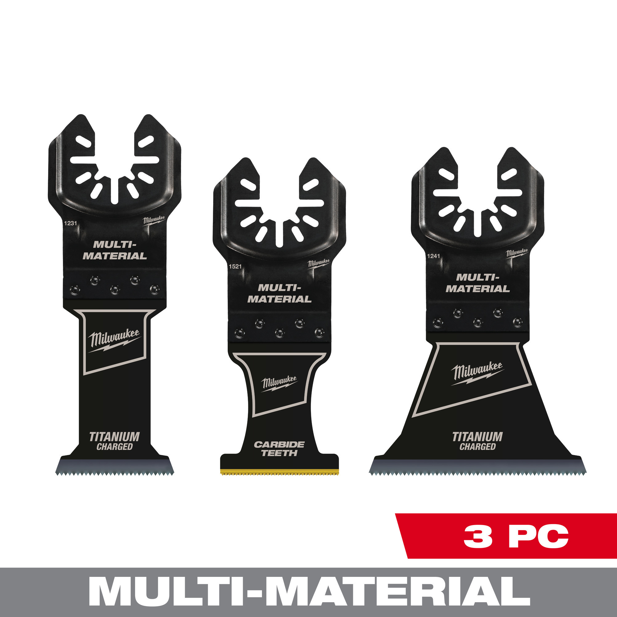 Milwaukee Universal Fit Open-Lok Multi-Material Oscillating Multi-Tool Blade Variety Pack, 3-Piece, Model 49-10-9005