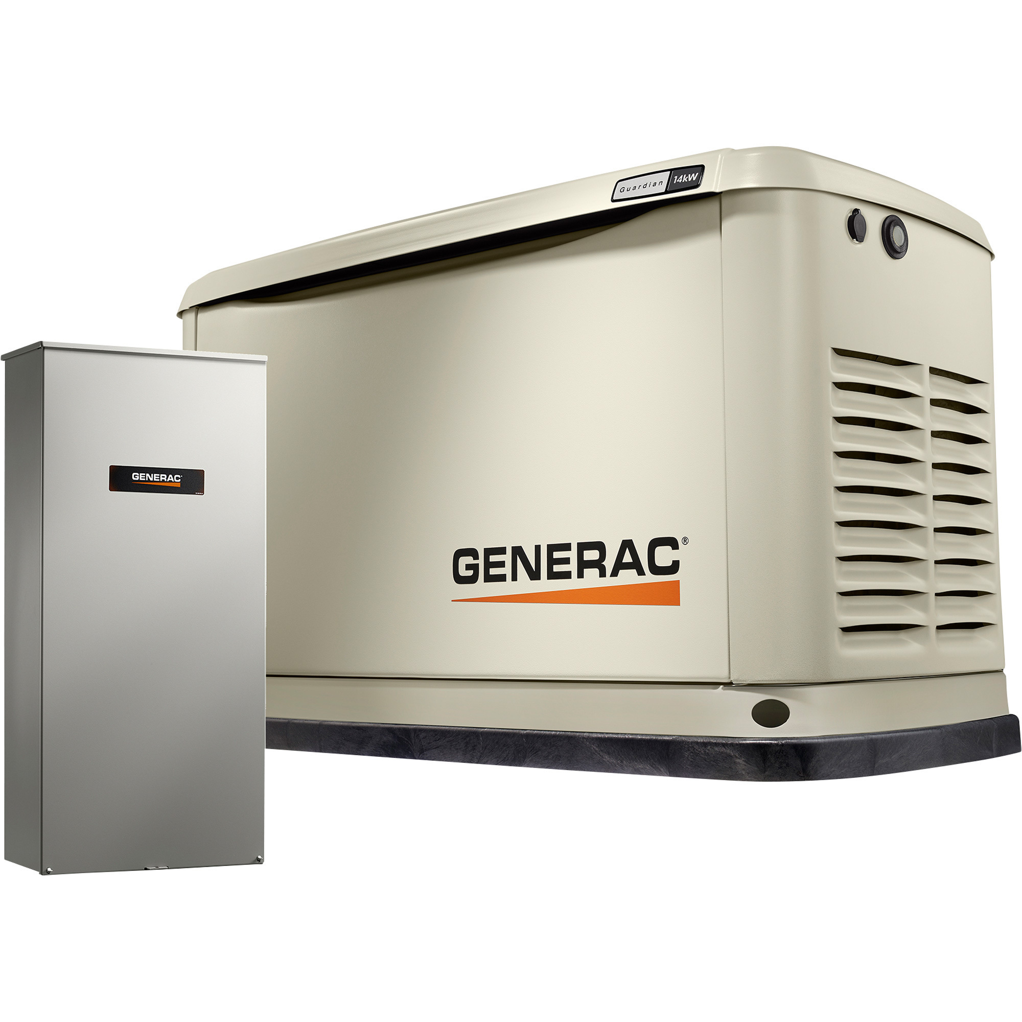 Generac Guardian Series Air-Cooled Home Standby Generator, 14kW (LP)/14kW (NG), 100 Amp Transfer Switch, Model 7224