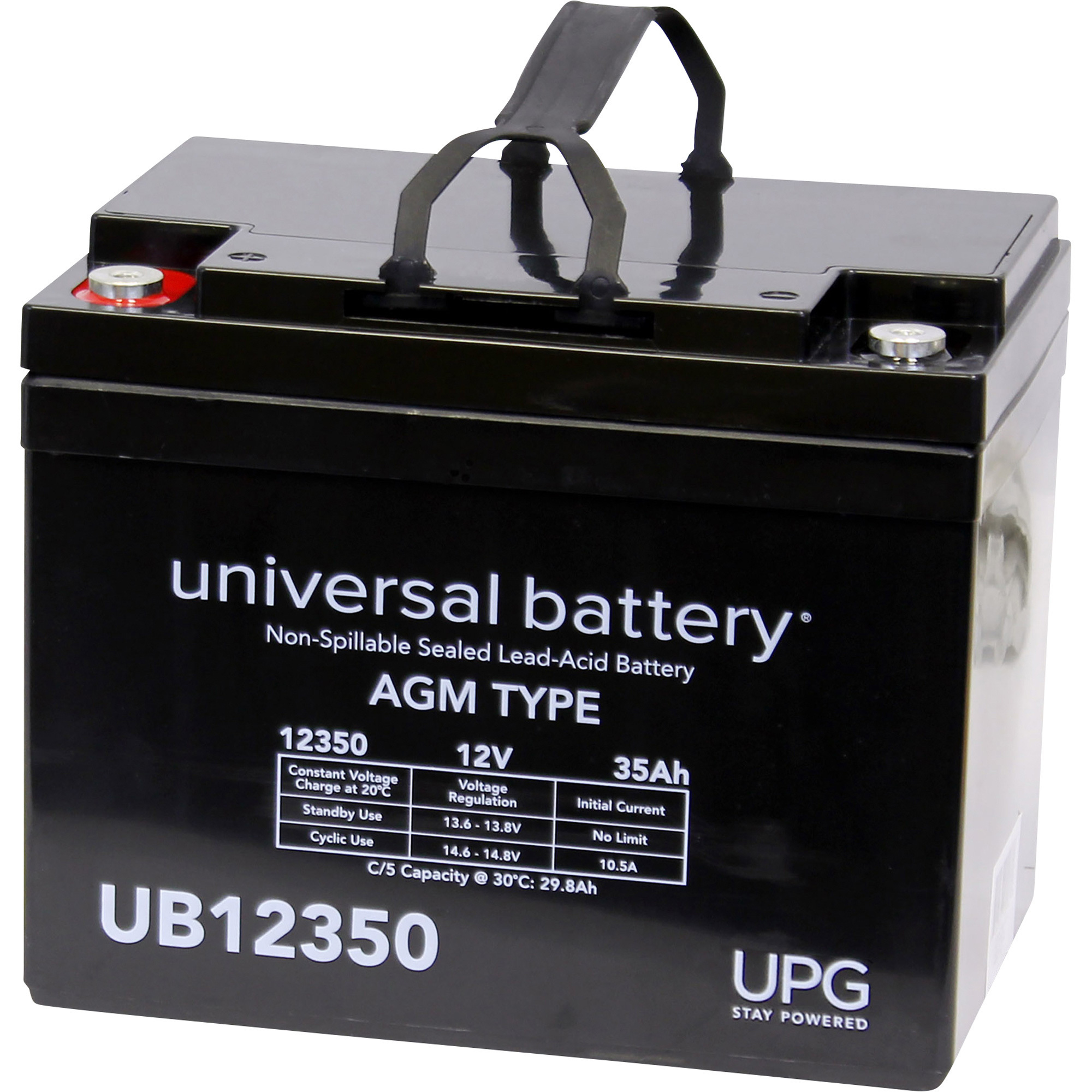 UPG Universal Sealed Lead-Acid Battery, AGM-type, 12V, 35 Amps, Group 22NF, Model UB12350