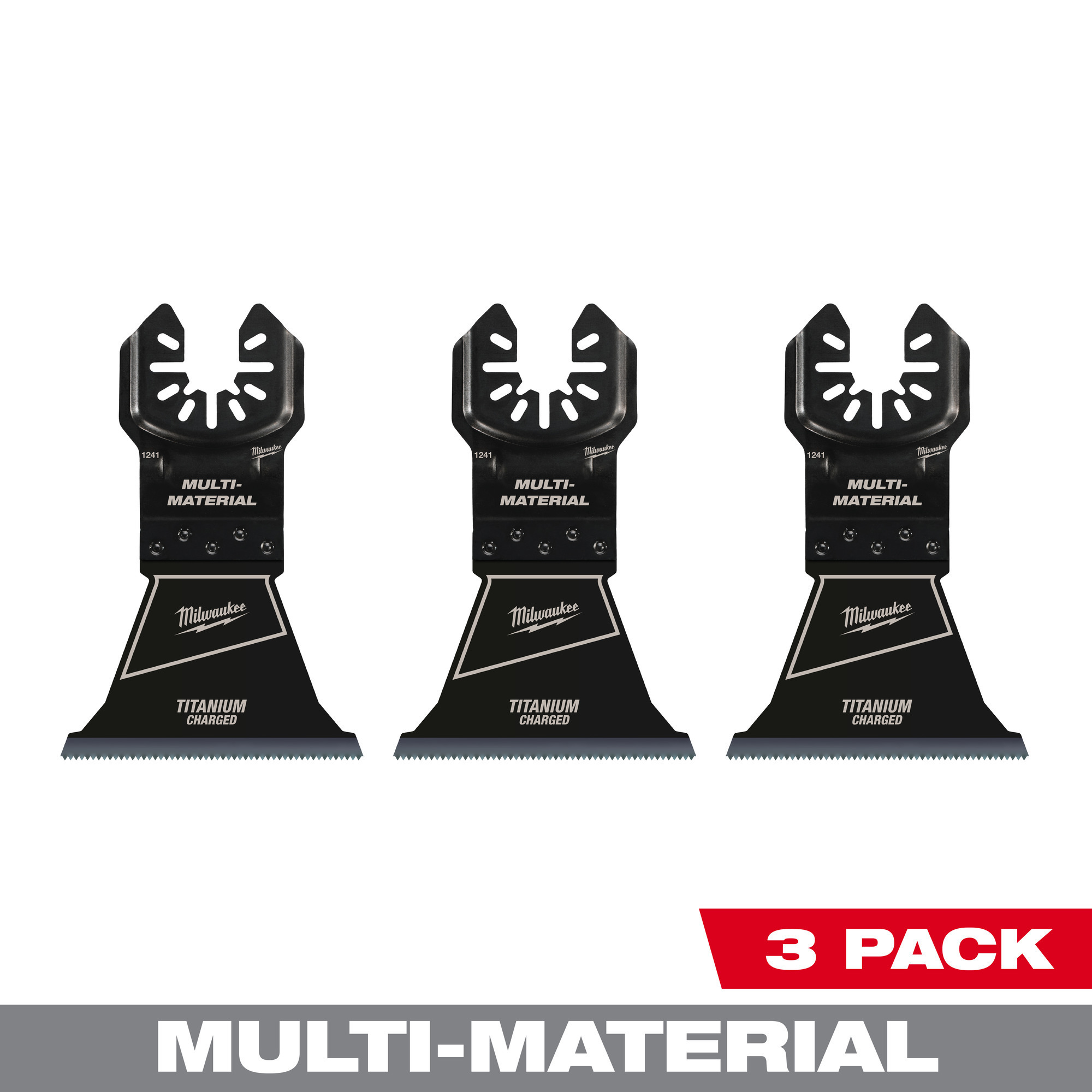 Milwaukee Universal Fit Open-Lok 2 1/2Inch Titanium Enhanced Bi-Metal Blade Set, 3-Piece, For Oscillating Multi-Tools, Model 49-25-1243