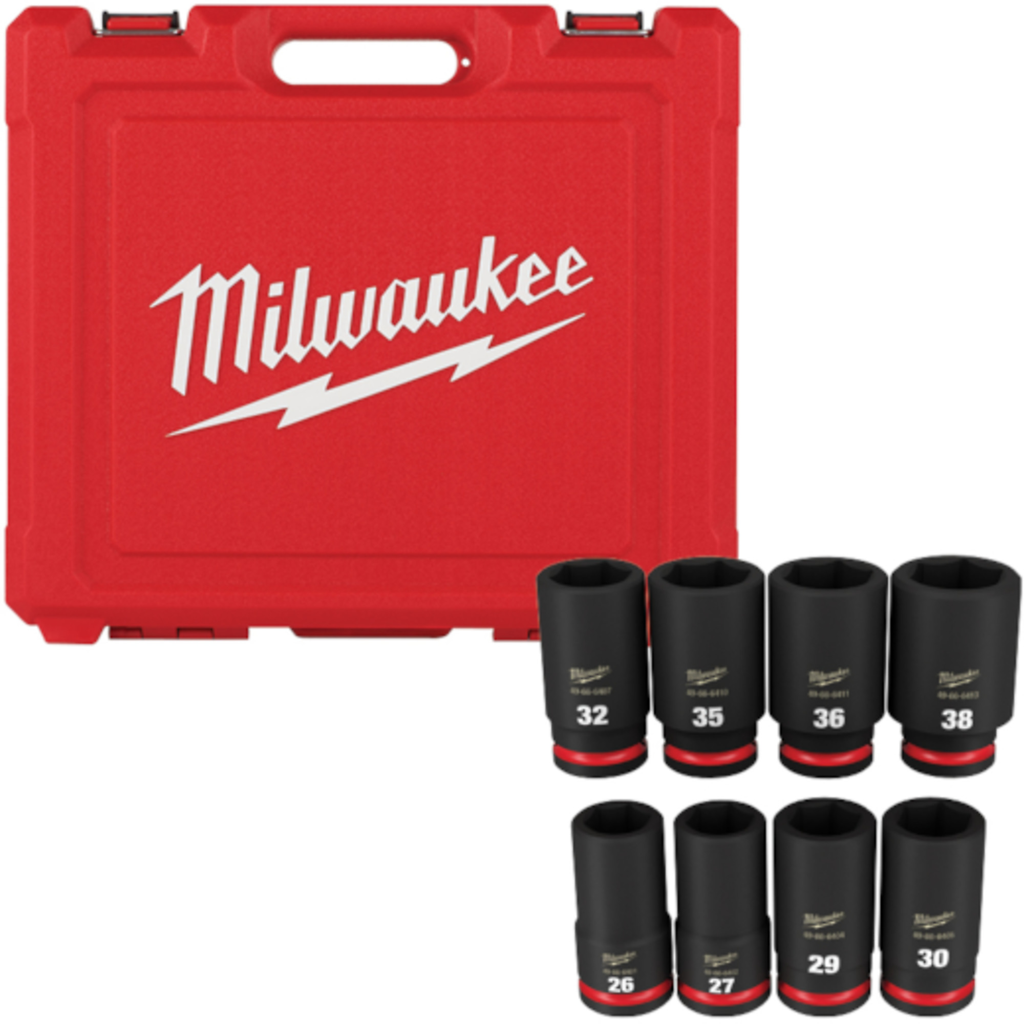Milwaukee Shockwave Impact Duty 3/4Inch-Drive, 6-Point Socket Set, 8-Piece, Metric, Model 49-66-7020
