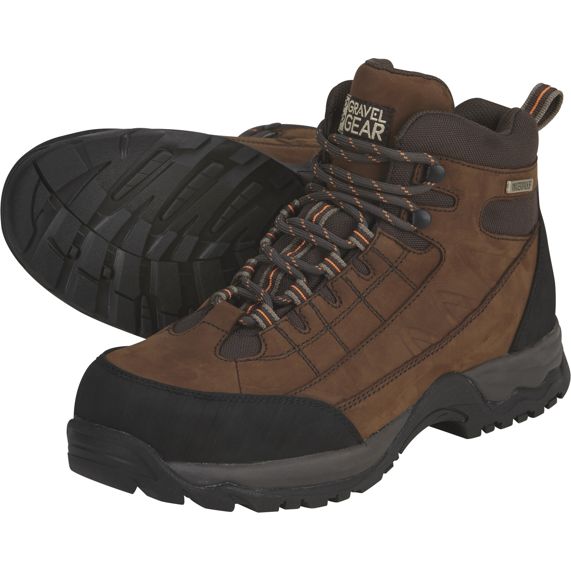 Gravel Gear Men's 6Inch Waterproof Nubuck Hikers - Brown, Size 8 1/2