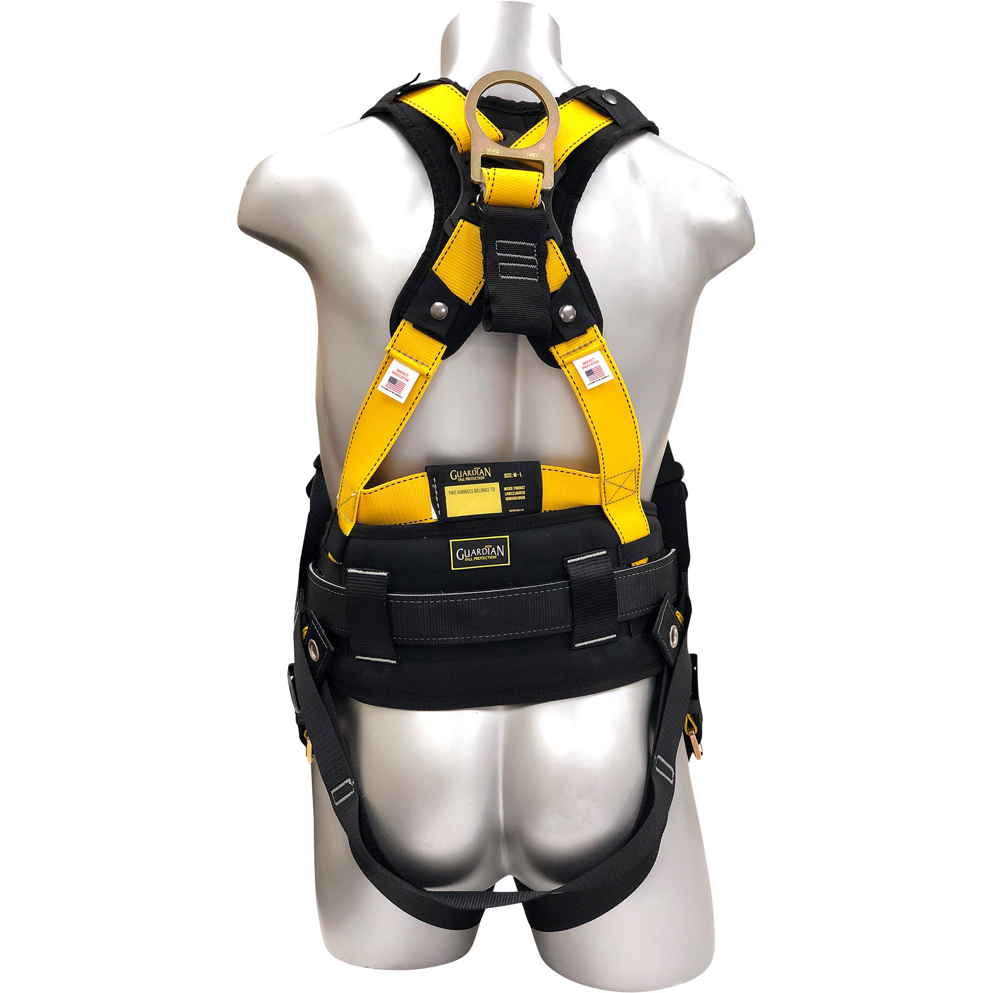 Guardian Fall Protection Series 3 Full Body Safety Harness with Waist Pad, XS/Small, Model 37192S