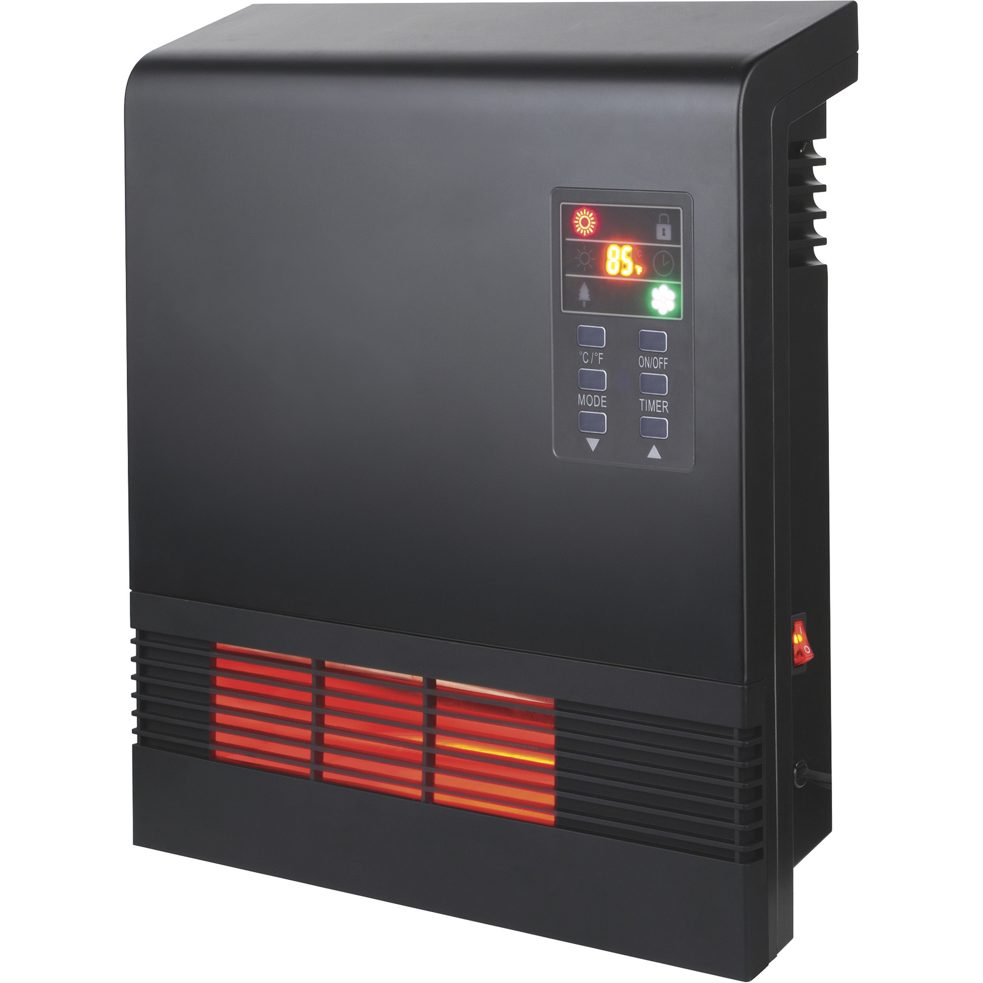 Lifeplus 2-Element Infrared Quartz Wall/Stand Heater, Black, 5120 BTU, 120 Volt, Model IPH-01B