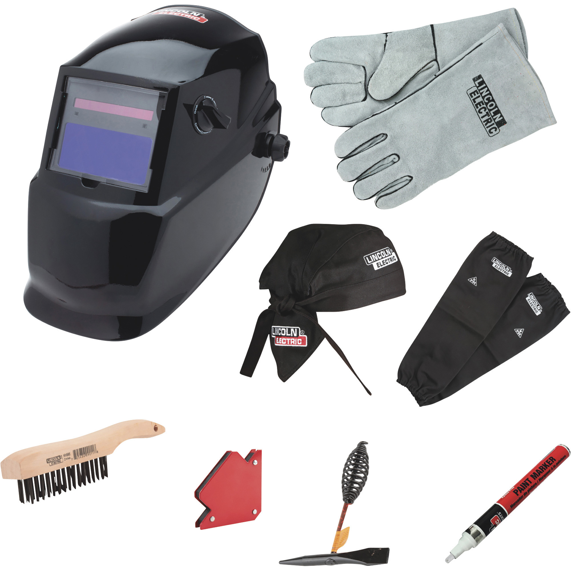 Lincoln Electric Auto-Darkening Welding Helmet Kit, Glossy Black, Model K4767-1