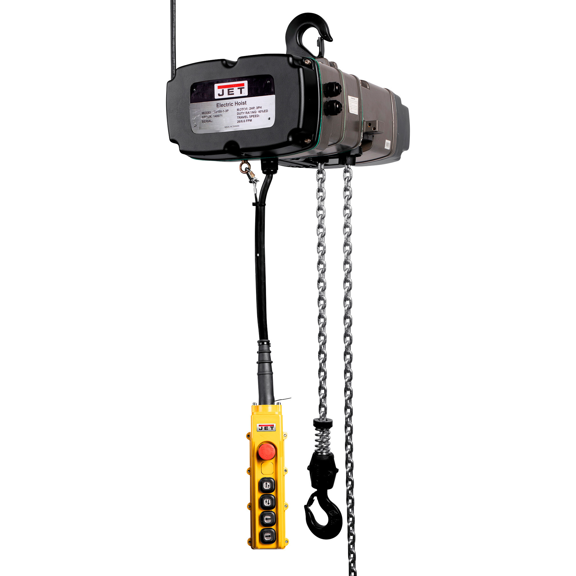 JET TS500-230-015 5 Ton Two Speed Electric Chain Hoist 3 Phase 15 'Lift -  140128