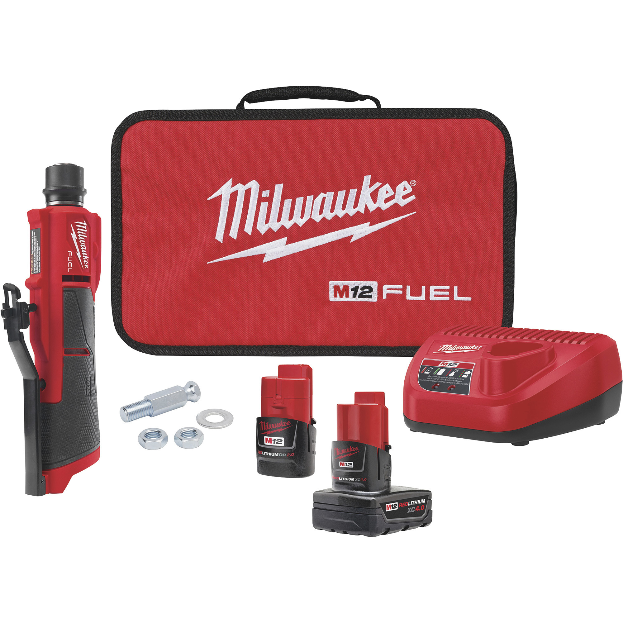 Milwaukee M12 FUEL Cordless Low-Speed Tire Buffer Kit, 2 Batteries, Model 2409-22
