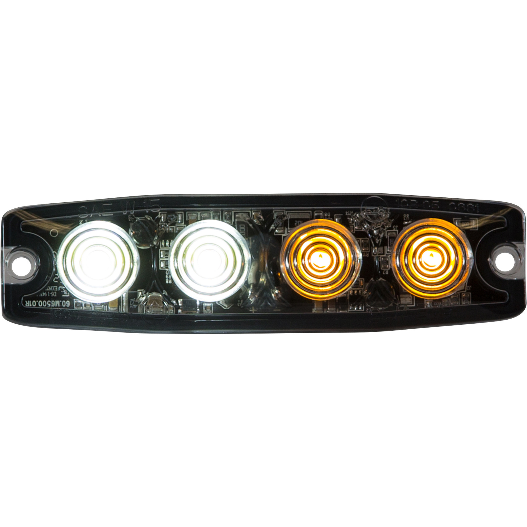 Buyers Products Ultra-Thin LED Strobe Warning Light, Amber/Clear, 4.5Inch x 0.26Inch Profile, Model 8892242