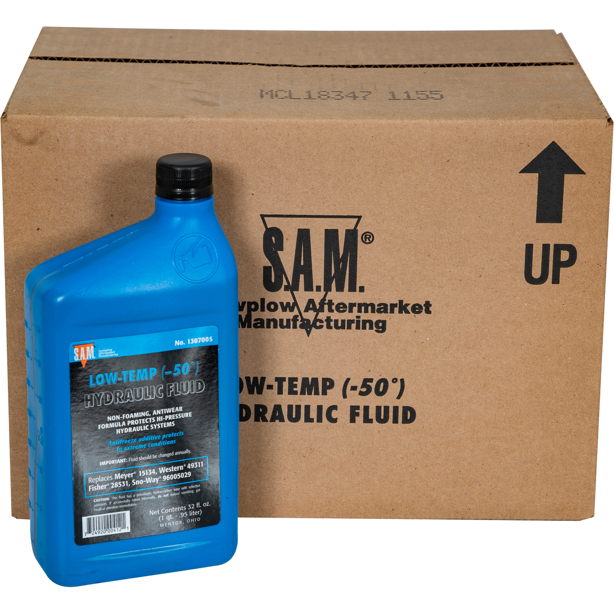 S.A.M. Low-Temperature Hydraulic Fluid, Case of Twelve 1-Qt. Bottles, Model 1307010