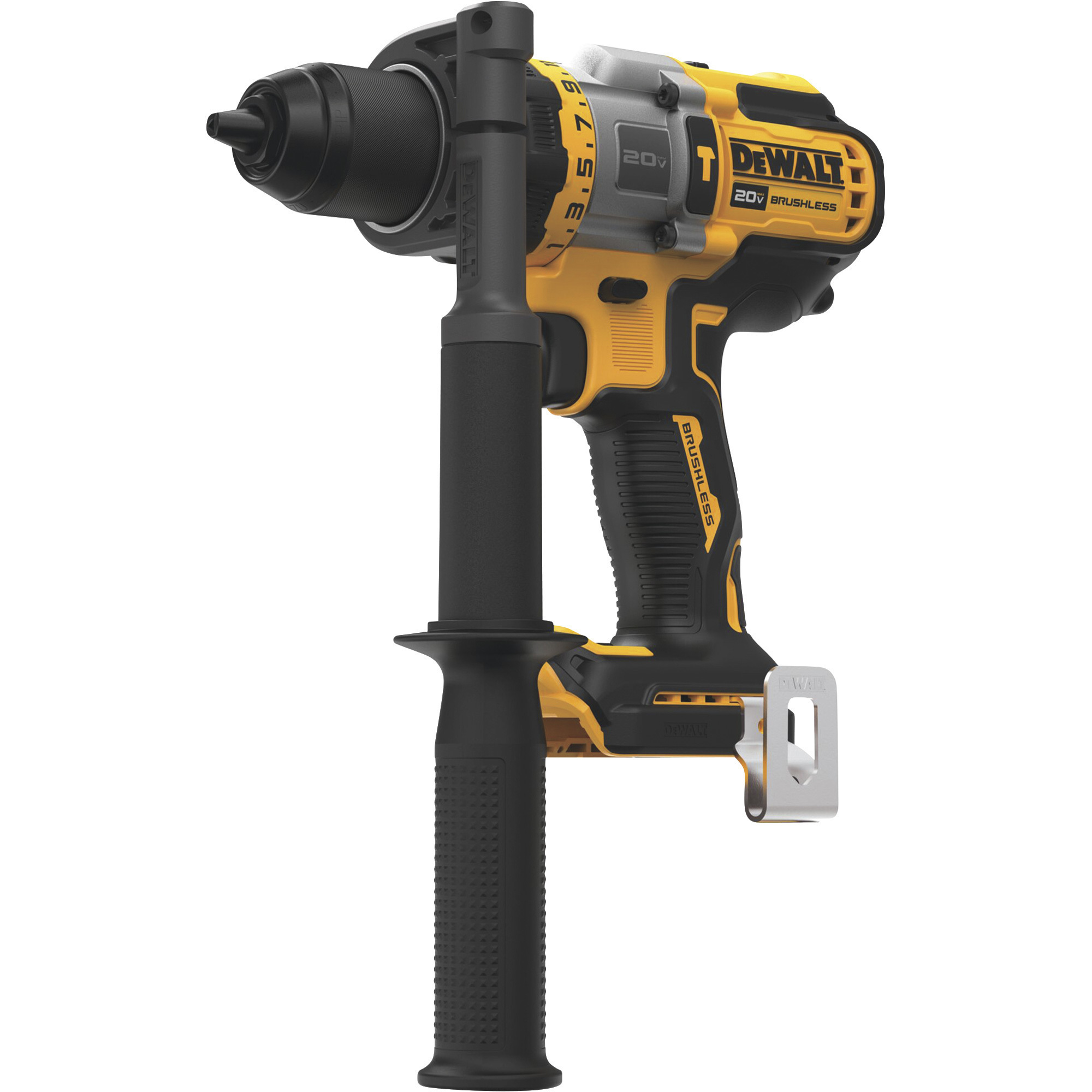 DEWALT 20 Volt MAX Cordless Hammer Drill With FlexVolt Advantage, Tool Only, 1/2Inch Keyless Chuck, 2250 RPM, 38,250 BPM, Model DCD999B