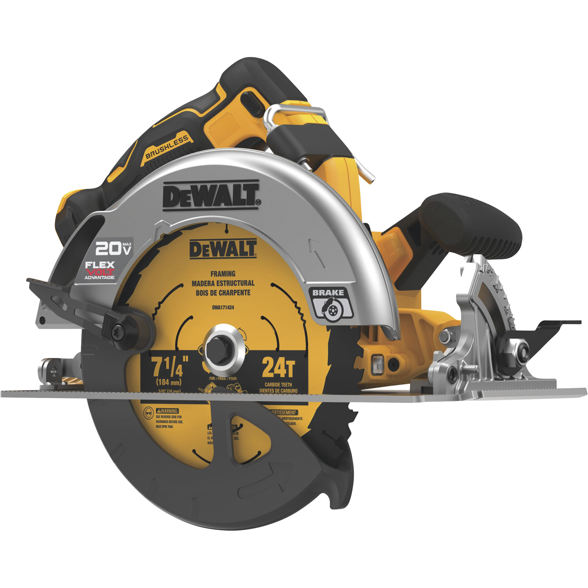 DEWALT 20V MAX Circular Saw With FlexVolt Advantage, Tool Only, 7-1/4Inch, Model DCS573B