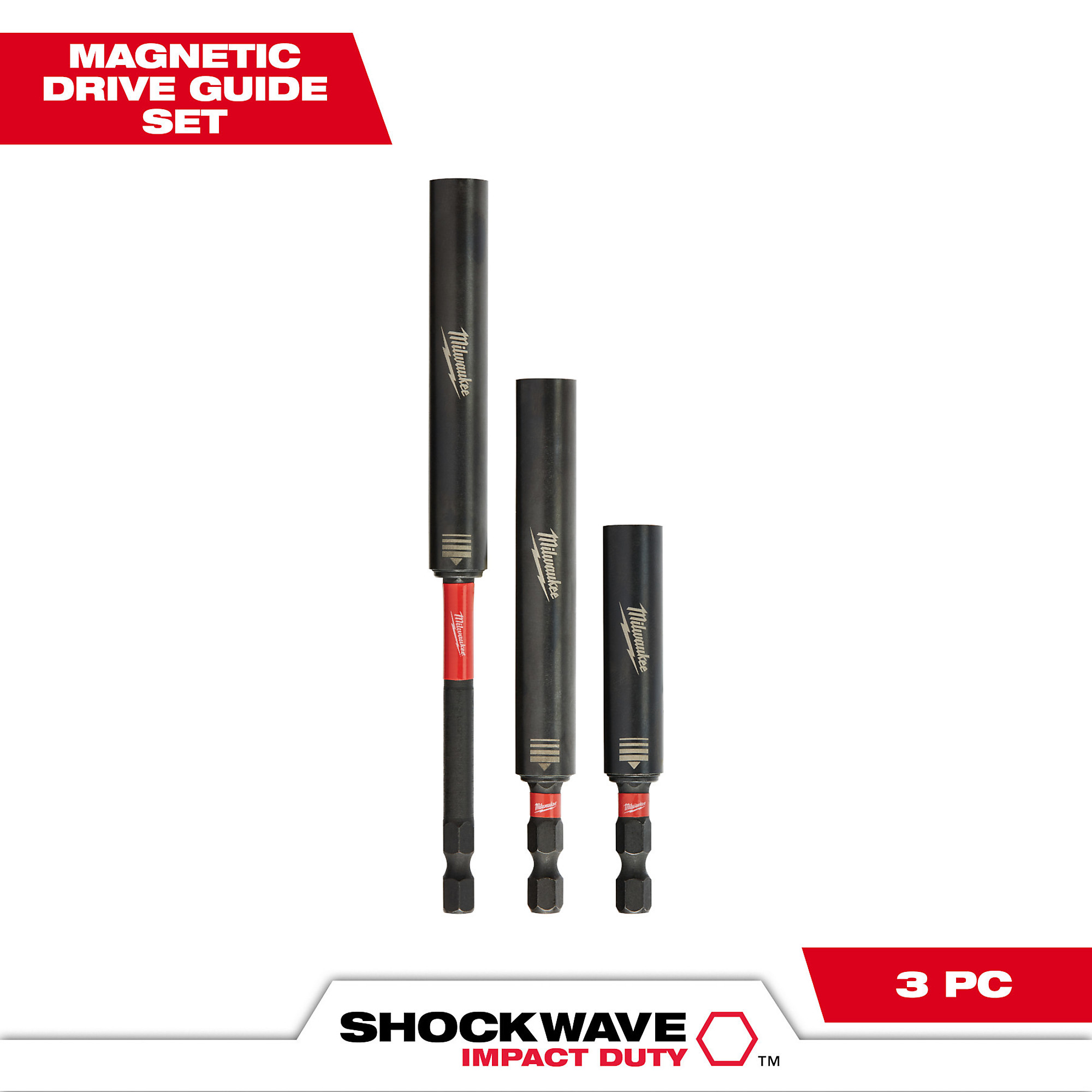 Milwaukee Shockwave Impact Duty Magnetic Drive Guides, 3-Piece Set, Model 48-32-4519