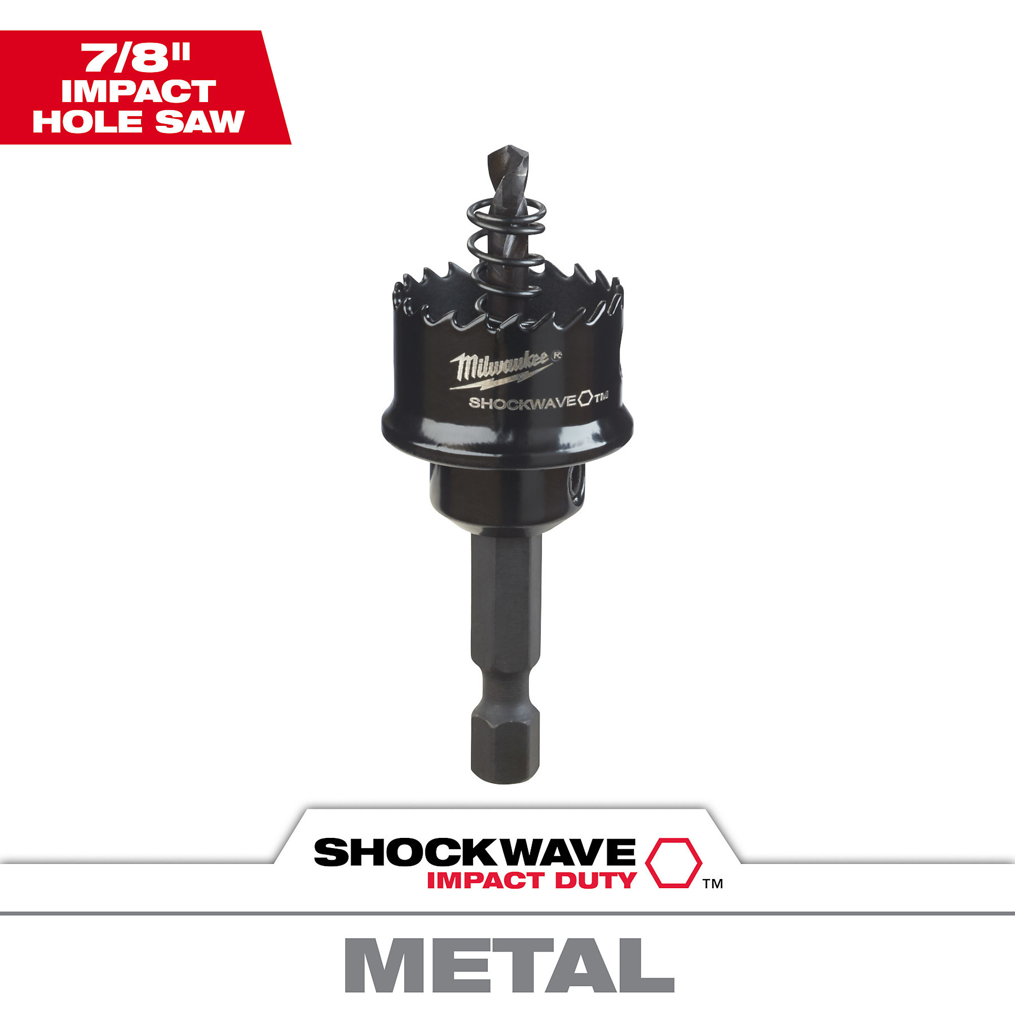 Milwaukee Shockwave Impact Duty Hole Saw, 7/8Inch Size, Model 49-56-9810