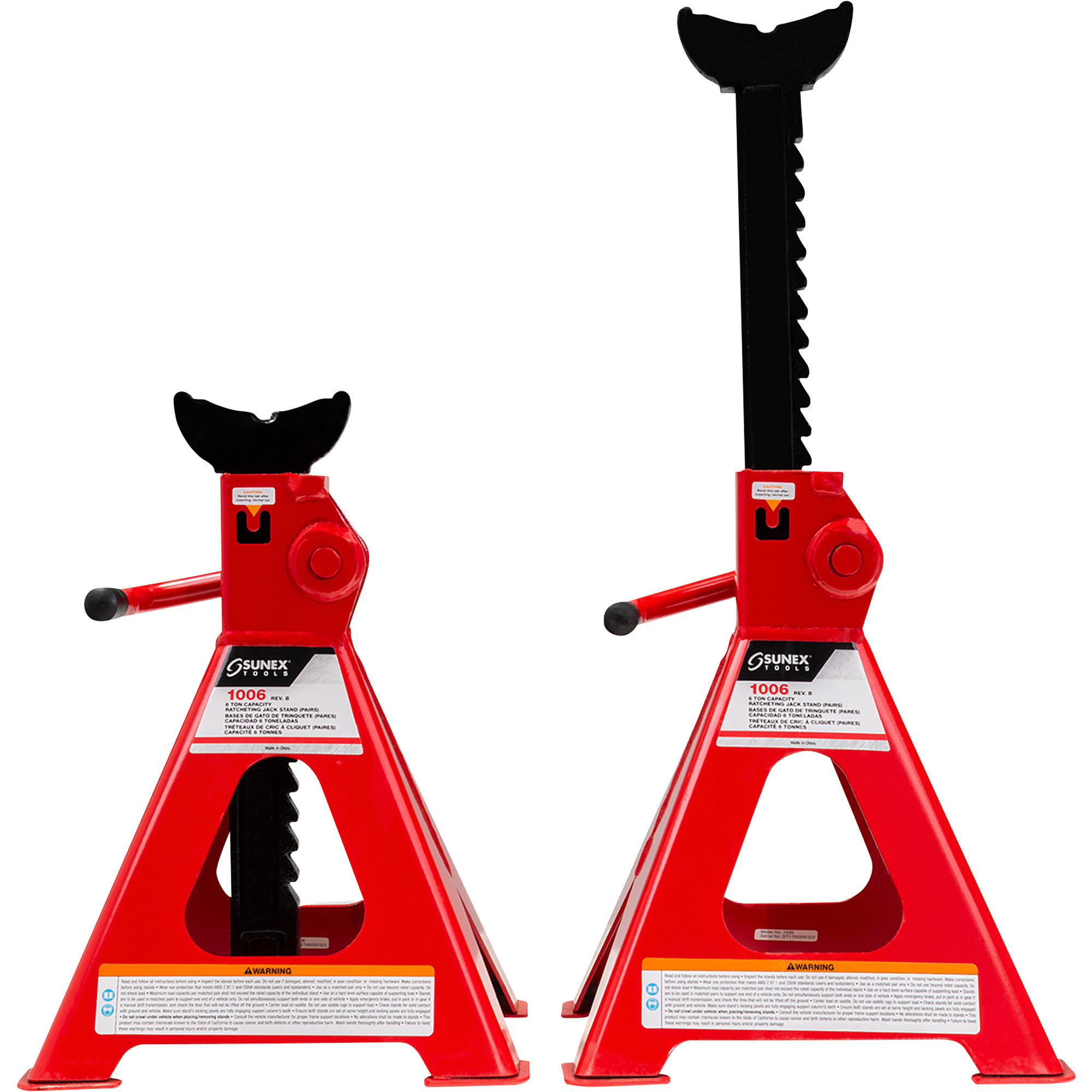 Sunex Jack Stands, 6-Ton Capacity, Pair, Model 1006C