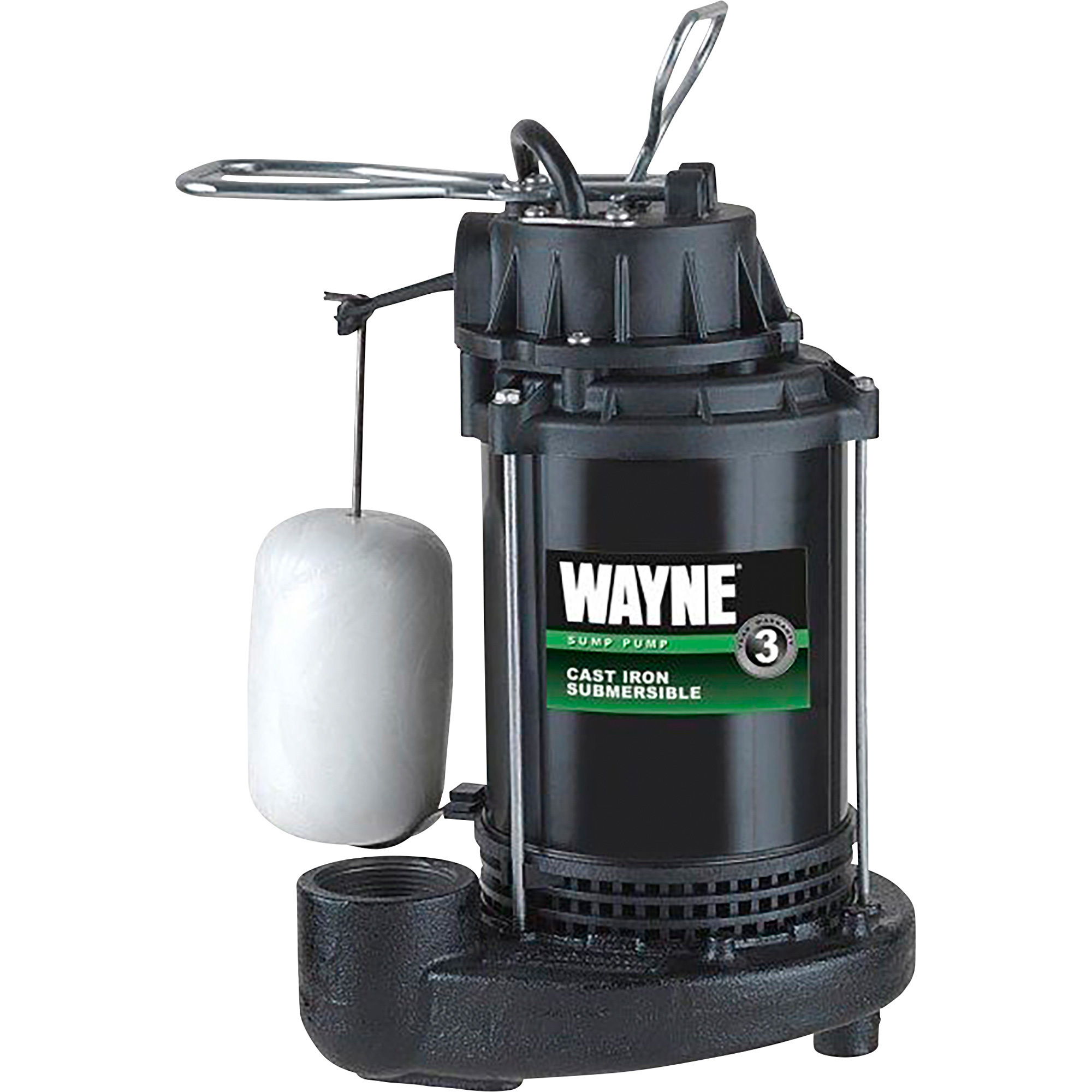 Wayne Cast Iron Submersible Sump Pump â 4600 GPH, 1/3 HP, 1 1/2Inch, Model CDU790