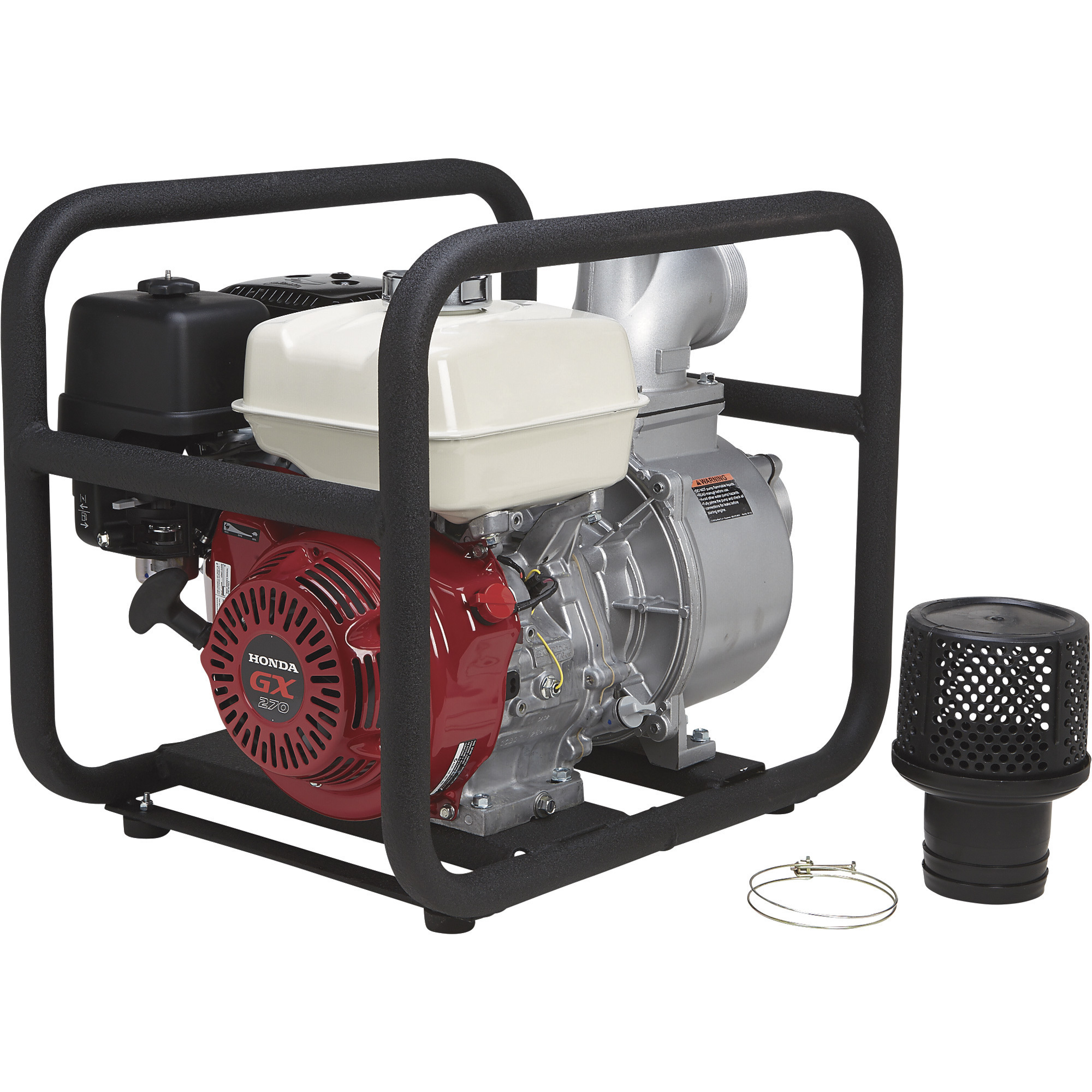 NorthStar Self-Priming Semi-Trash Water Pump, 4Inch Ports, 23,040 GPH, 3/4Inch Solids Capacity, 270cc Honda GX270 Engine