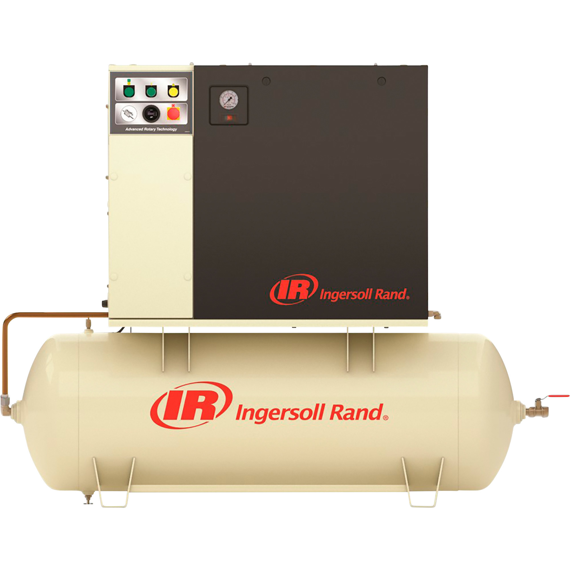 Ingersoll Rand Rotary Screw Air Compressor, 230 Volts, 3 Phase, 15 HP, 55 CFM, 120 Gallons, Model UP6-15c-150