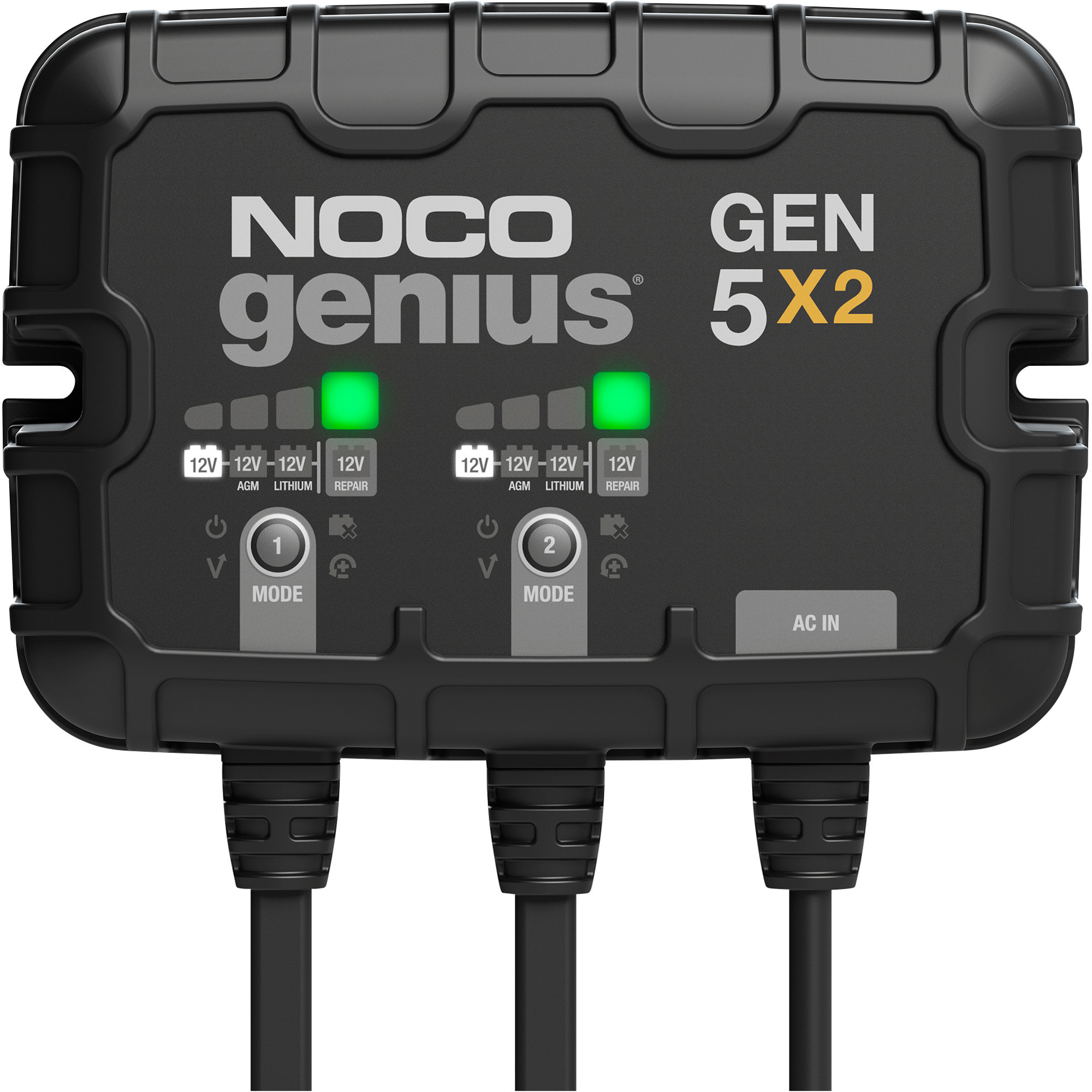 Noco Genius Onboard Battery Charger/Maintainer/Desulfator â 2 Banks, 10 Amps, Model GEN5X2