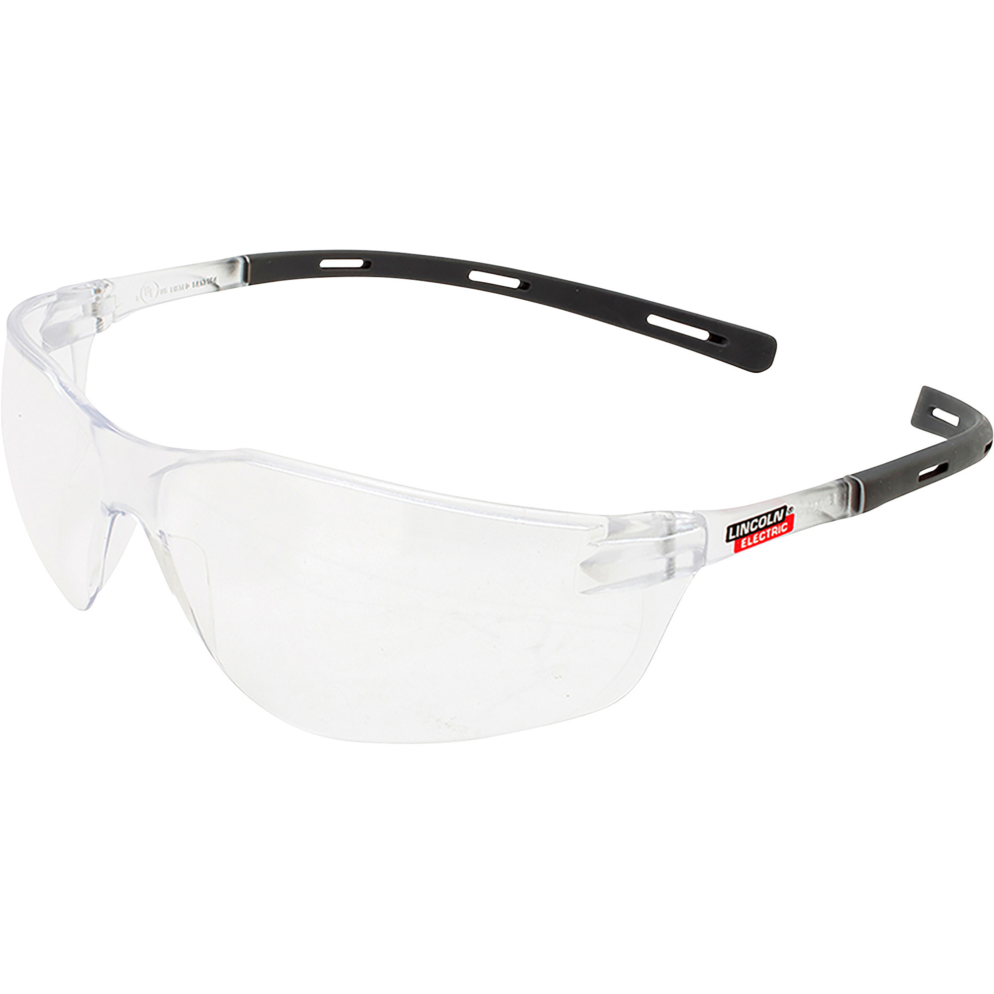 Lincoln Electric Protective Safety Glasses, Clear/Black Frame, Clear Lens, Model K3687-1