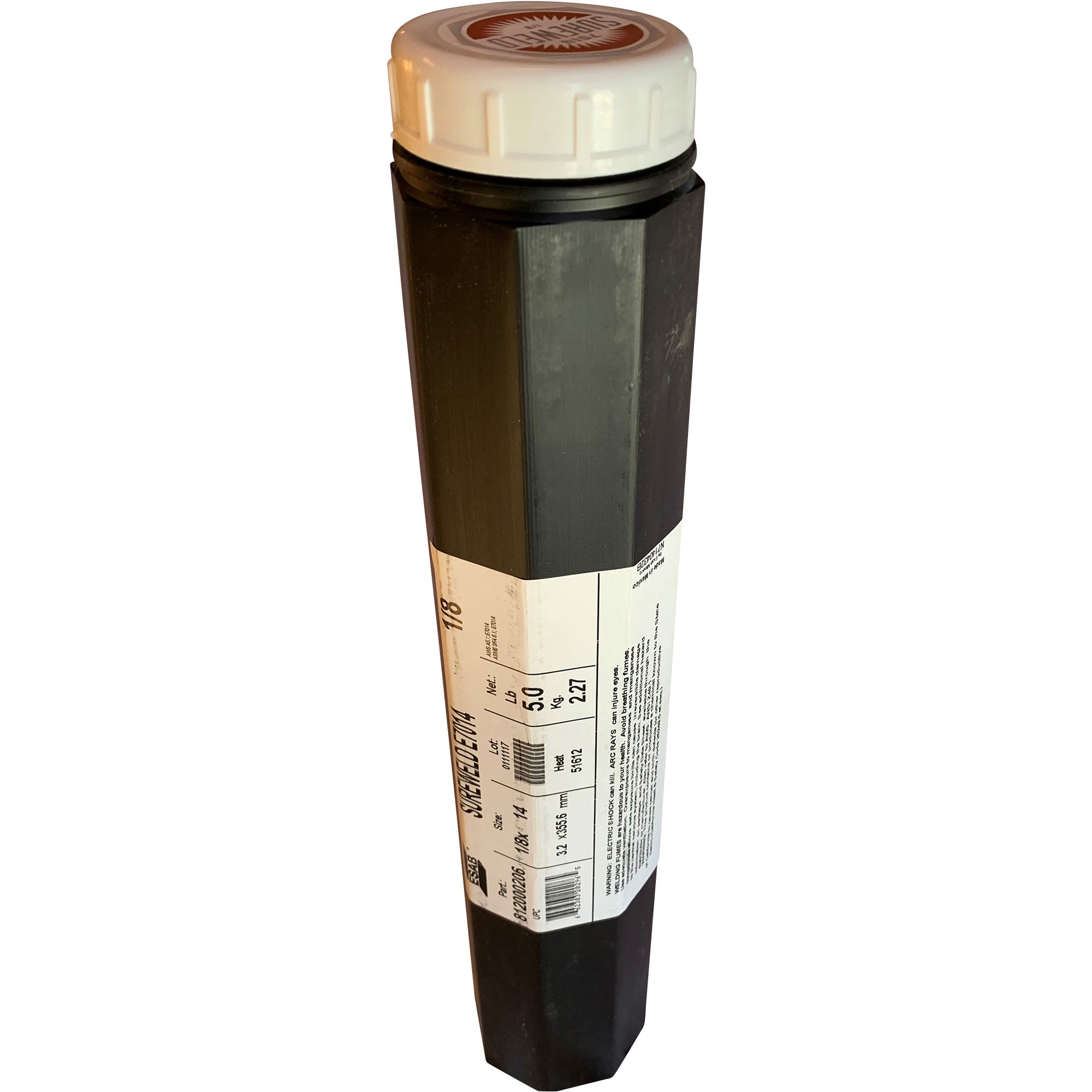 ESAB Sureweld 7014 Stick Electrodes â 1/8Inch Diameter x 14Inch L, 5-Lb. Tube, Model 812000206
