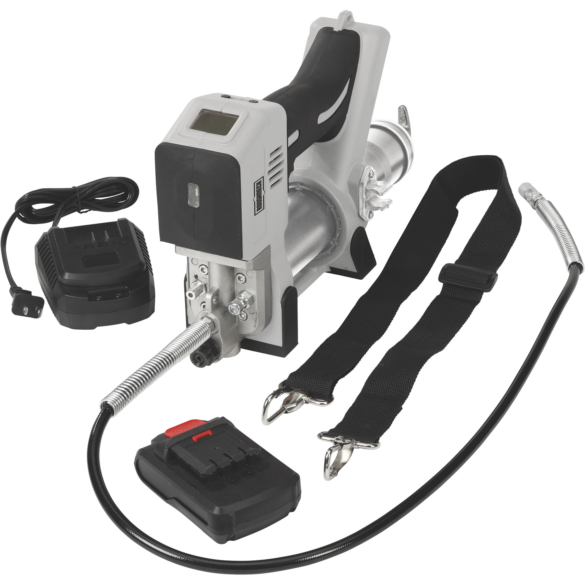 Roughneck Cordless Grease Gun, 20V Motor, 10,000 PSI, 18.5V Battery and Charger