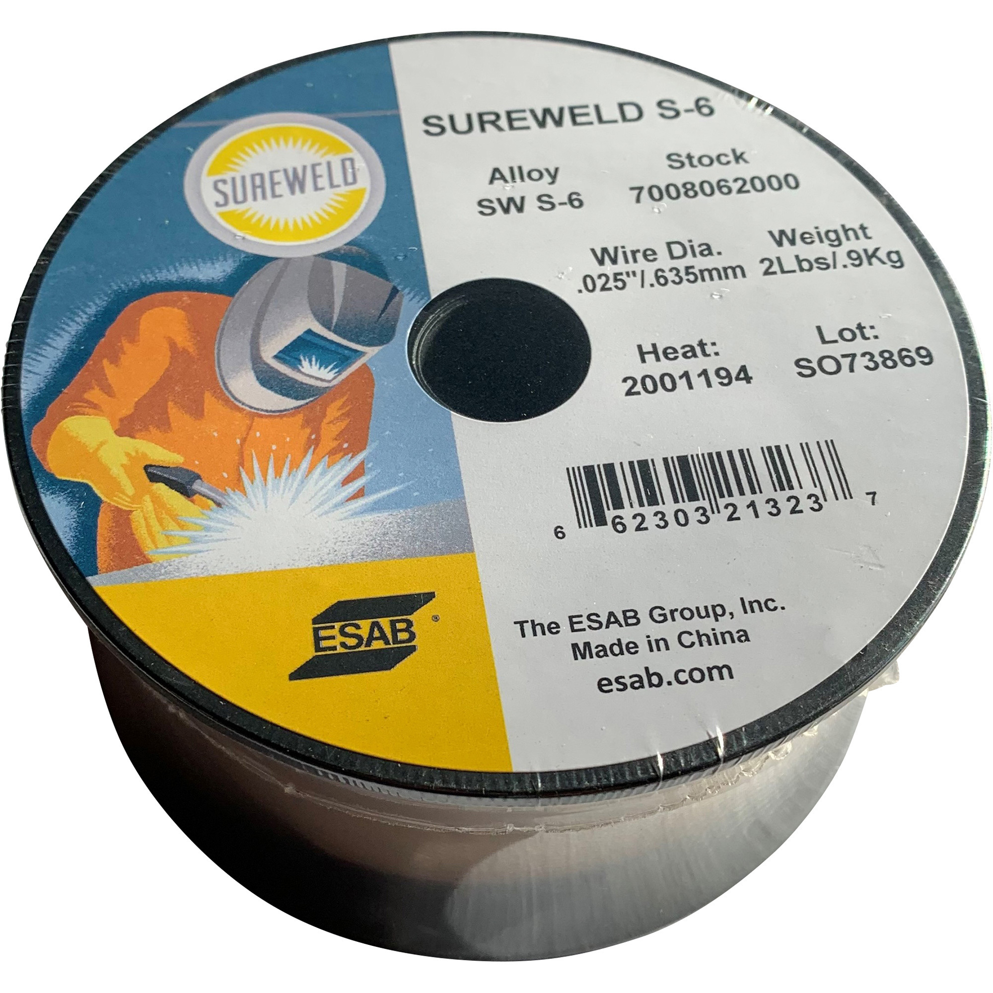 ESAB Sureweld S-6 MIG Welding Wire â 2Lb. Spool, 0.023Inch Diameter, Model 7008062000