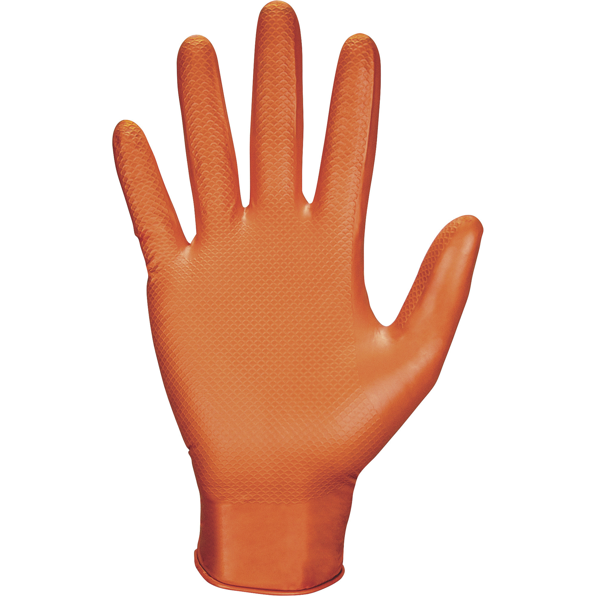 SAS Astro-Grip Powder-Free, Latex-Free 7 Mil Nitrile Disposable Safety Gloves, 100-Pack, High-Visibility Orange, Medium, Model 66572