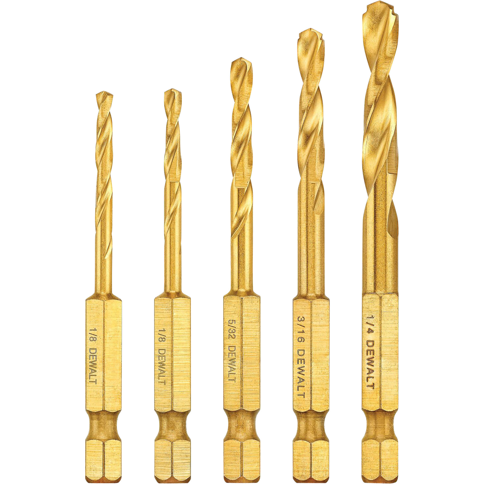 DEWALT Impact Ready Titanium Drill Bit Set, 5-Piece, Model DD5155