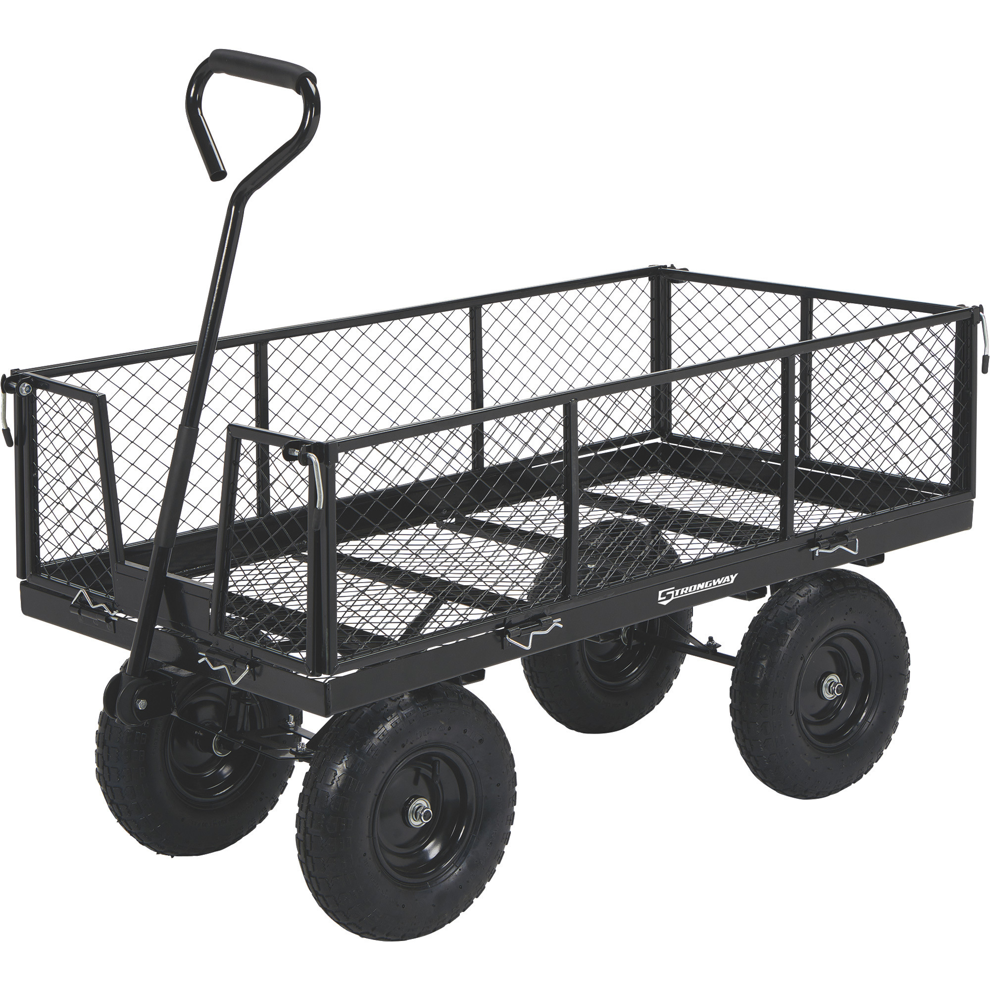 Strongway Garden Wagon, Side Panels Fold or Detach, 1400-Lb. Capacity, 50Inch x 24Inch x 26Inch