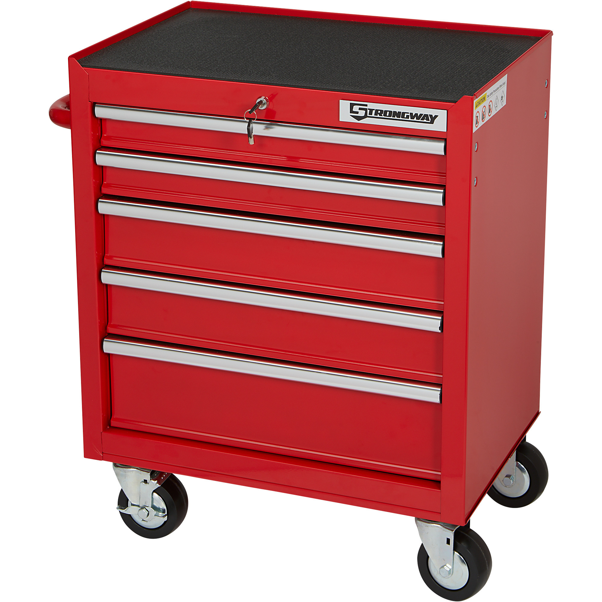 Strongway 5-Drawer Rolling Cabinet, 26Inch W x 18Inch D x 33.7Inch H