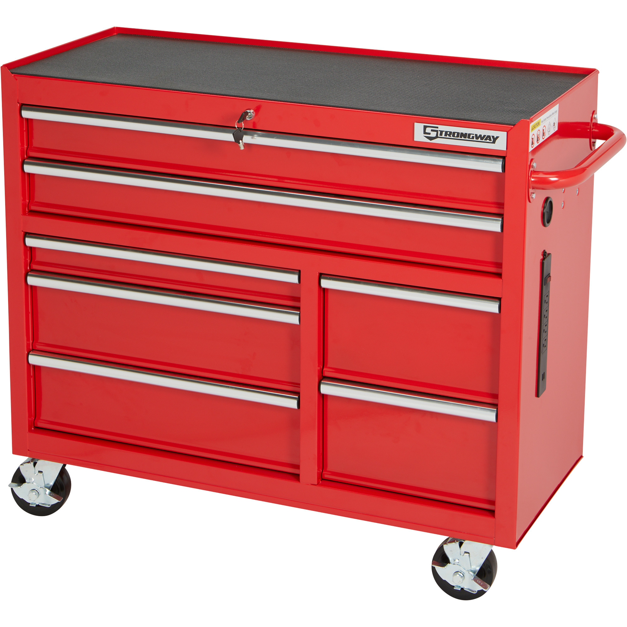 Strongway 7-Drawer Rolling Cabinet, 42Inch W x 18Inch D x 36.6Inch H