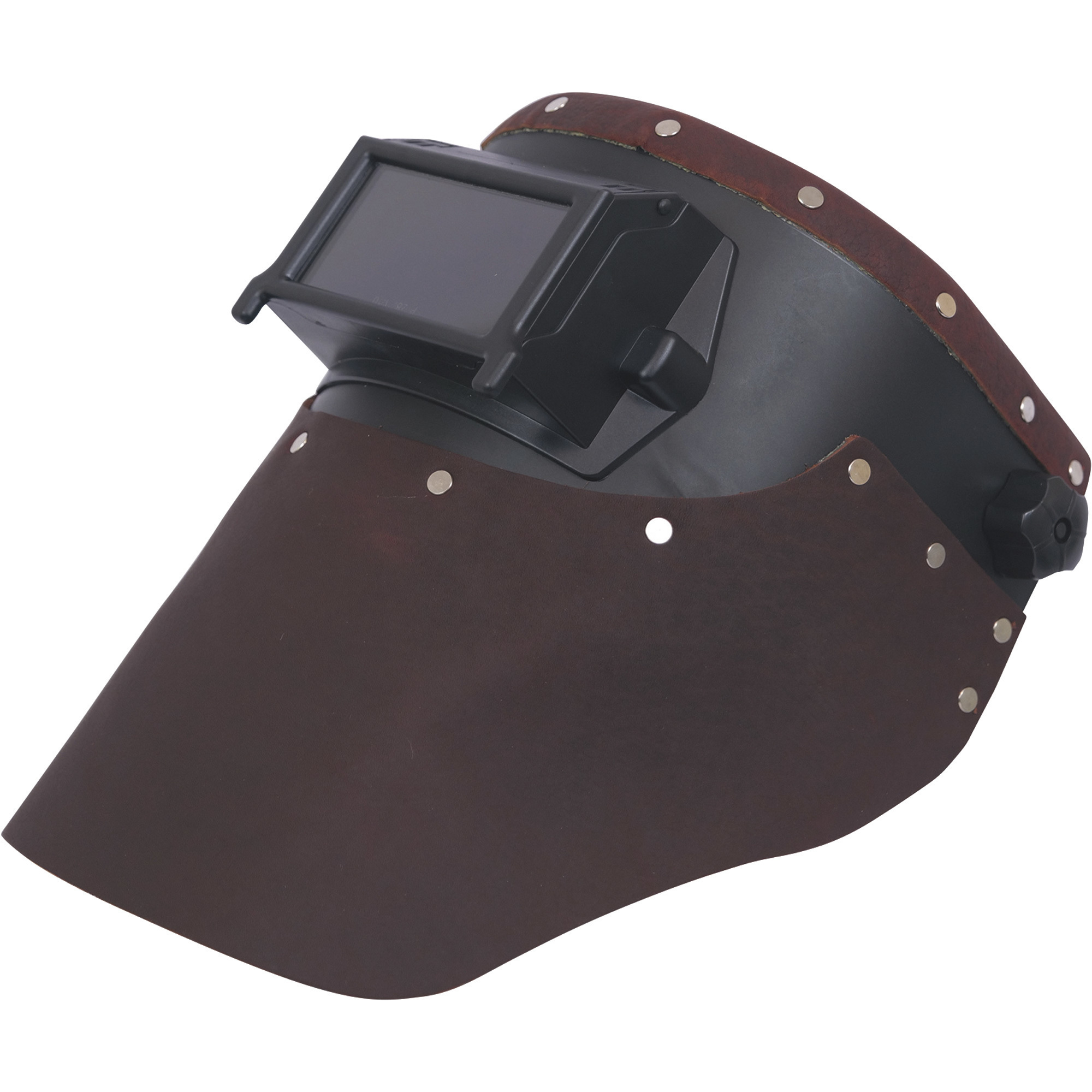 Outlaw Leather Welding Hood with Shade 10 â 2Inch x 4 1/4Inch Filter, Brown, Model OL-BRL-101