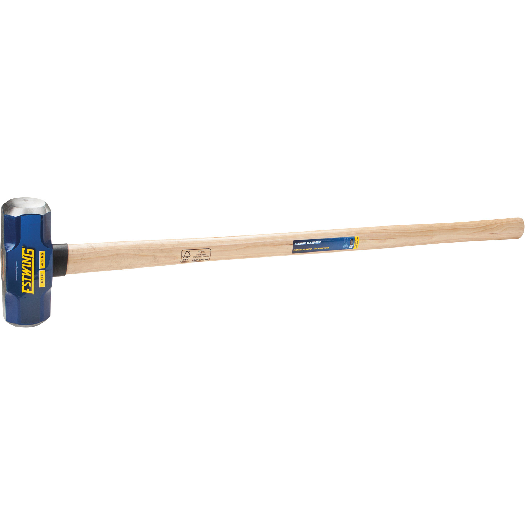 Estwing Sledge Hammer with Wood Handle, 10-Lb., 36Inch L, Model ESH-1036W