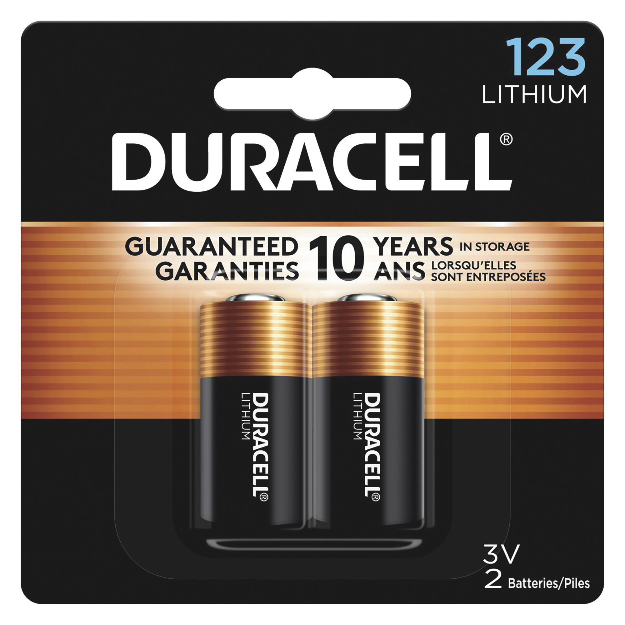 Duracell 123 Lithium Battery â 2-Pack, Model DURDL123AB2PK