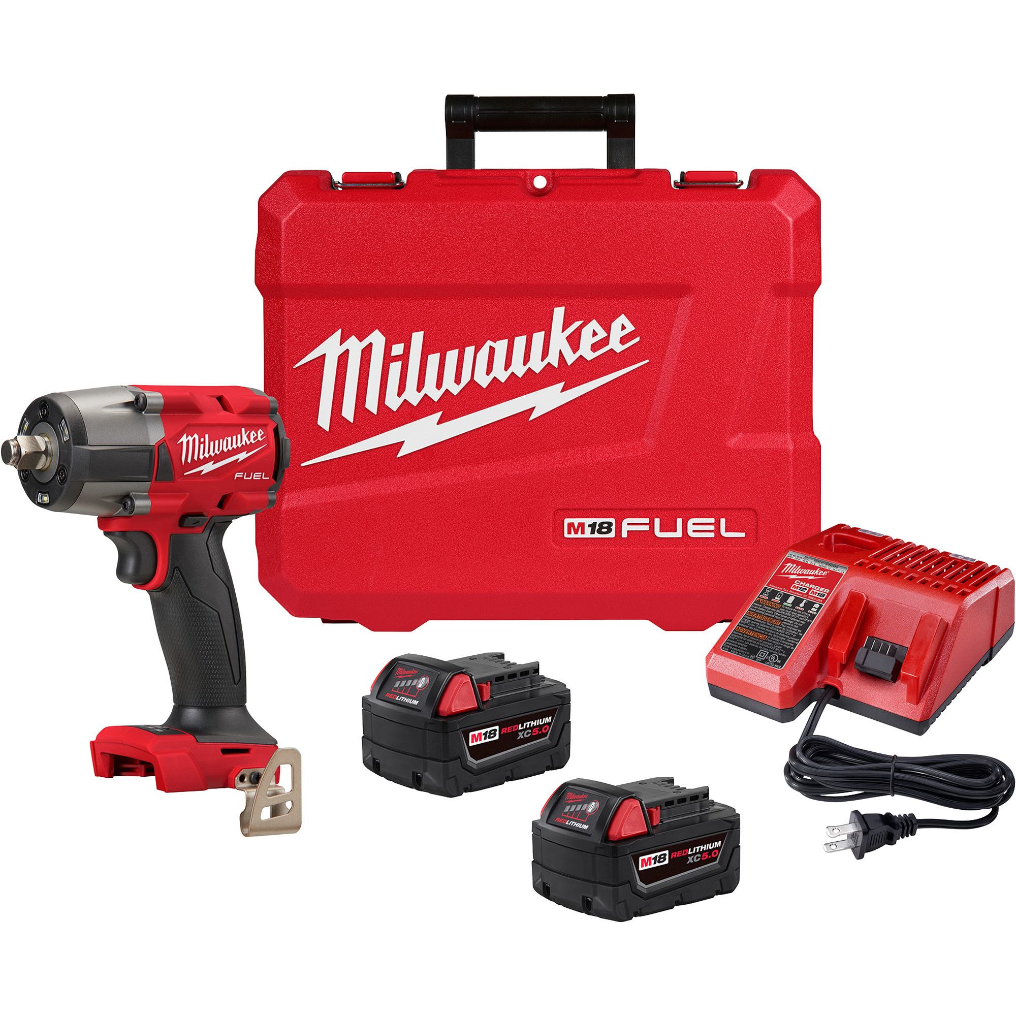 Milwaukee M18 FUEL 1/2Inch Mid-Torque Impact Wrench with Friction Ring Kit, Model 2962-22R