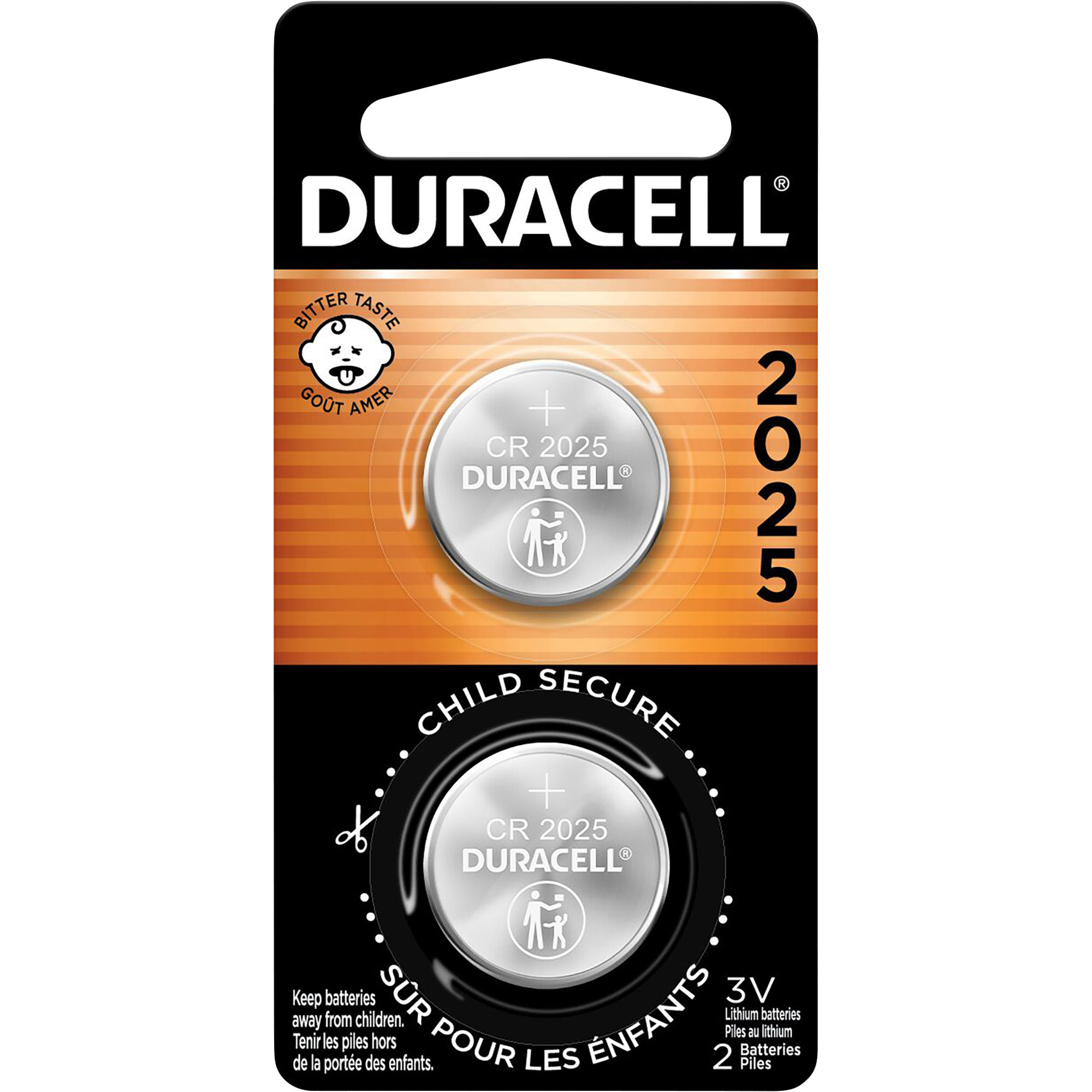Duracell 2025 Lithium Coin Batteries â 2-Pack, Model DURDL2025B2PK
