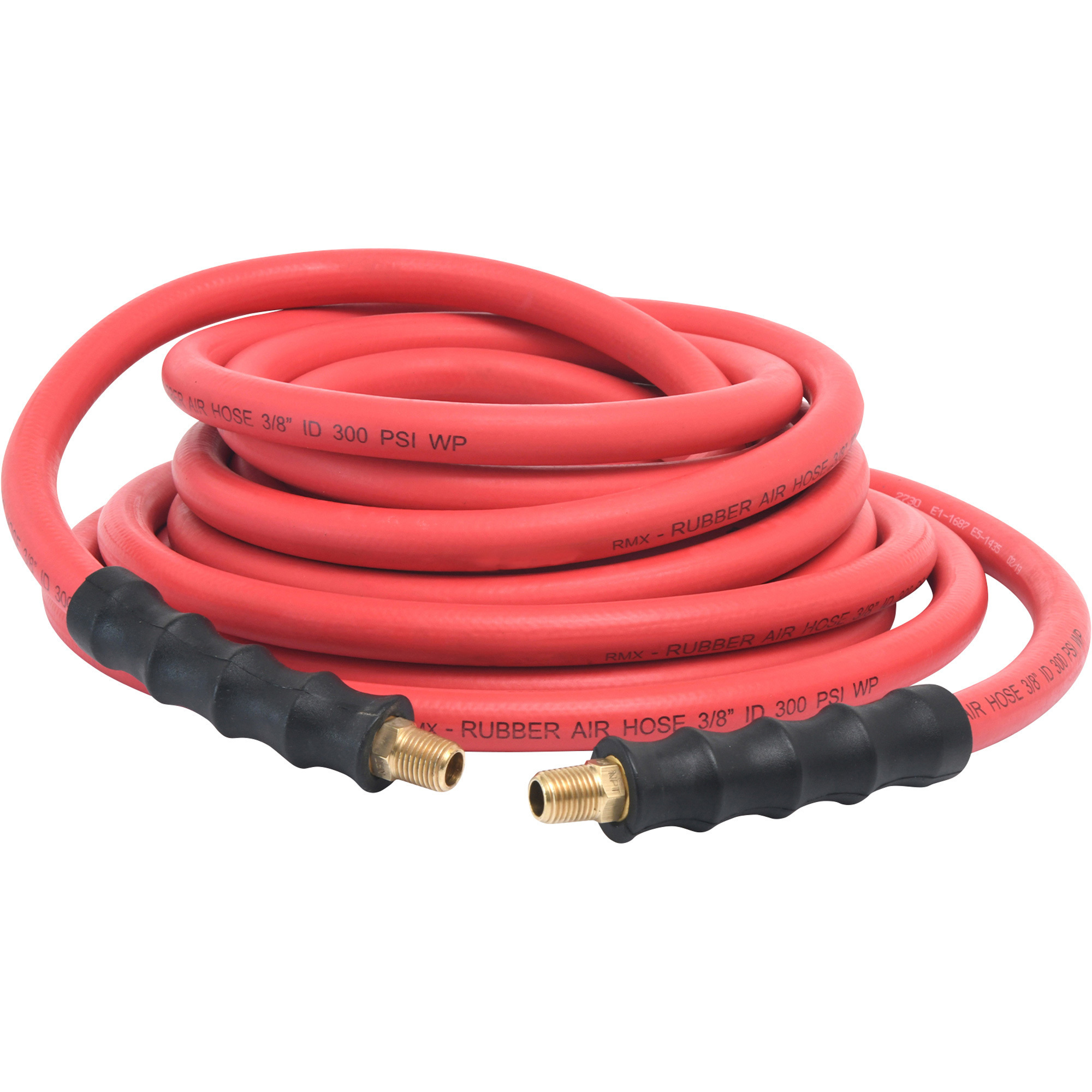 Ironton Rubber Air Hose, 3/8Inch x 25ft., 300 PSI, Model RB3825-NT-IT