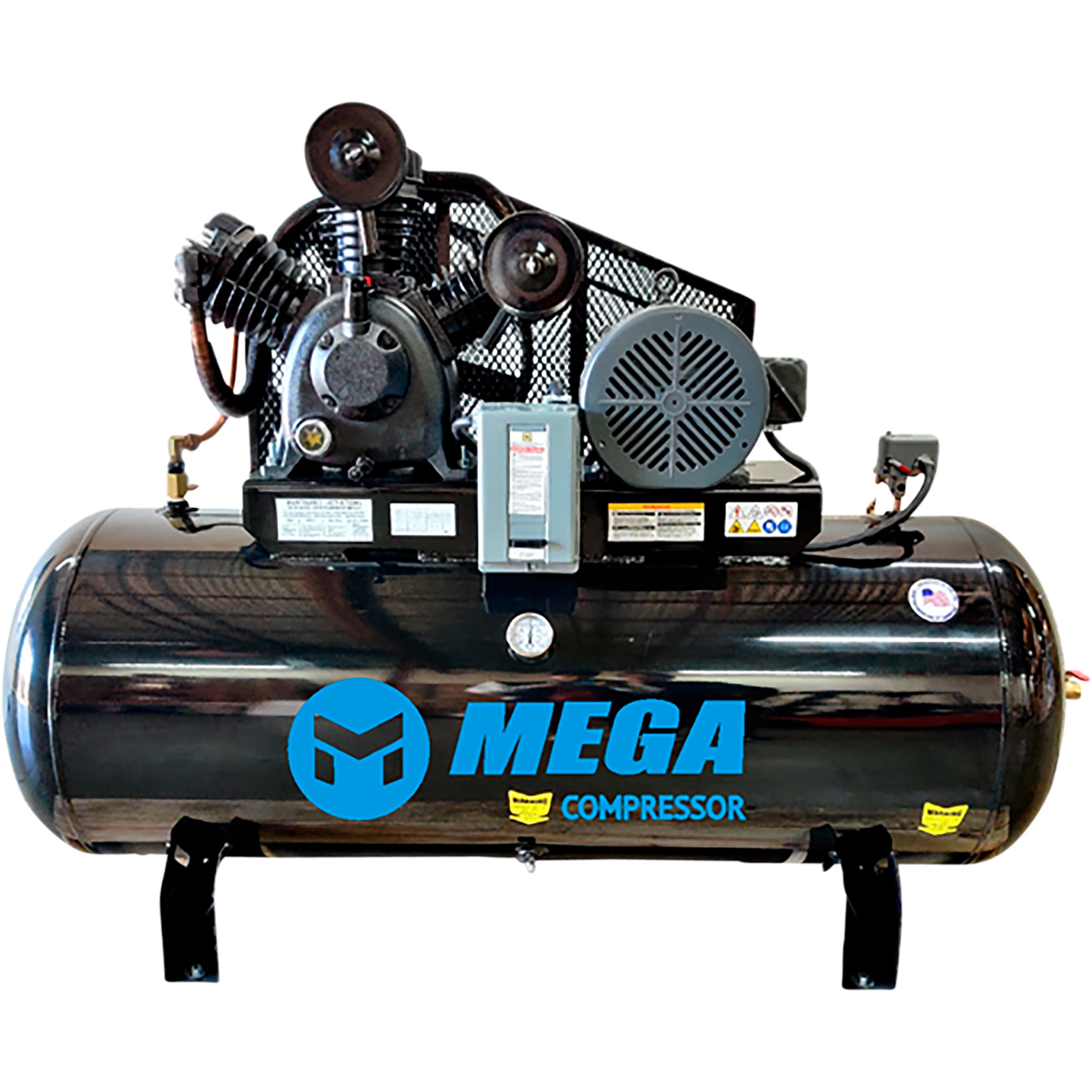 Mega Electric Air Compressor â 10 HP, 120 Gallons, 460 Volts, Model MP-10120H3-U460