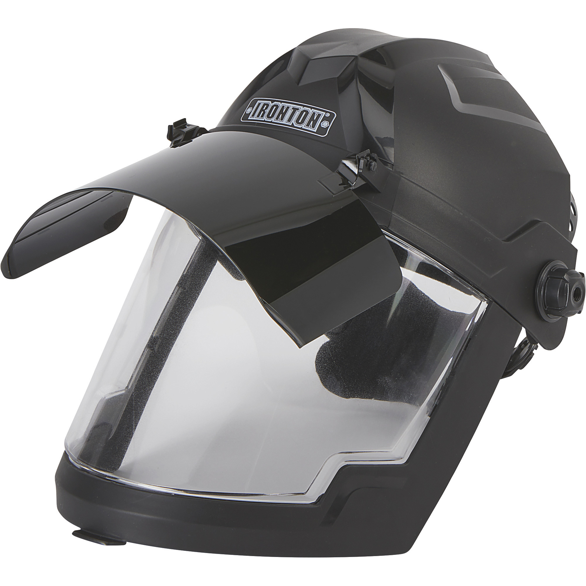 Ironton Face Shield, #8 Shade, Black, Flip-Up Visor