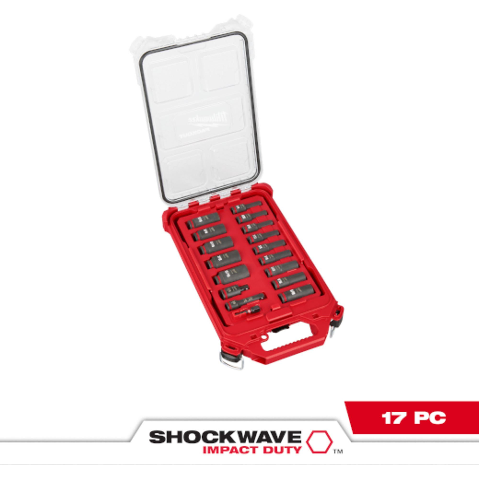 Milwaukee Shockwave Impact Duty Socket Set, 17-Piece, SAE, Model 49-66-6800