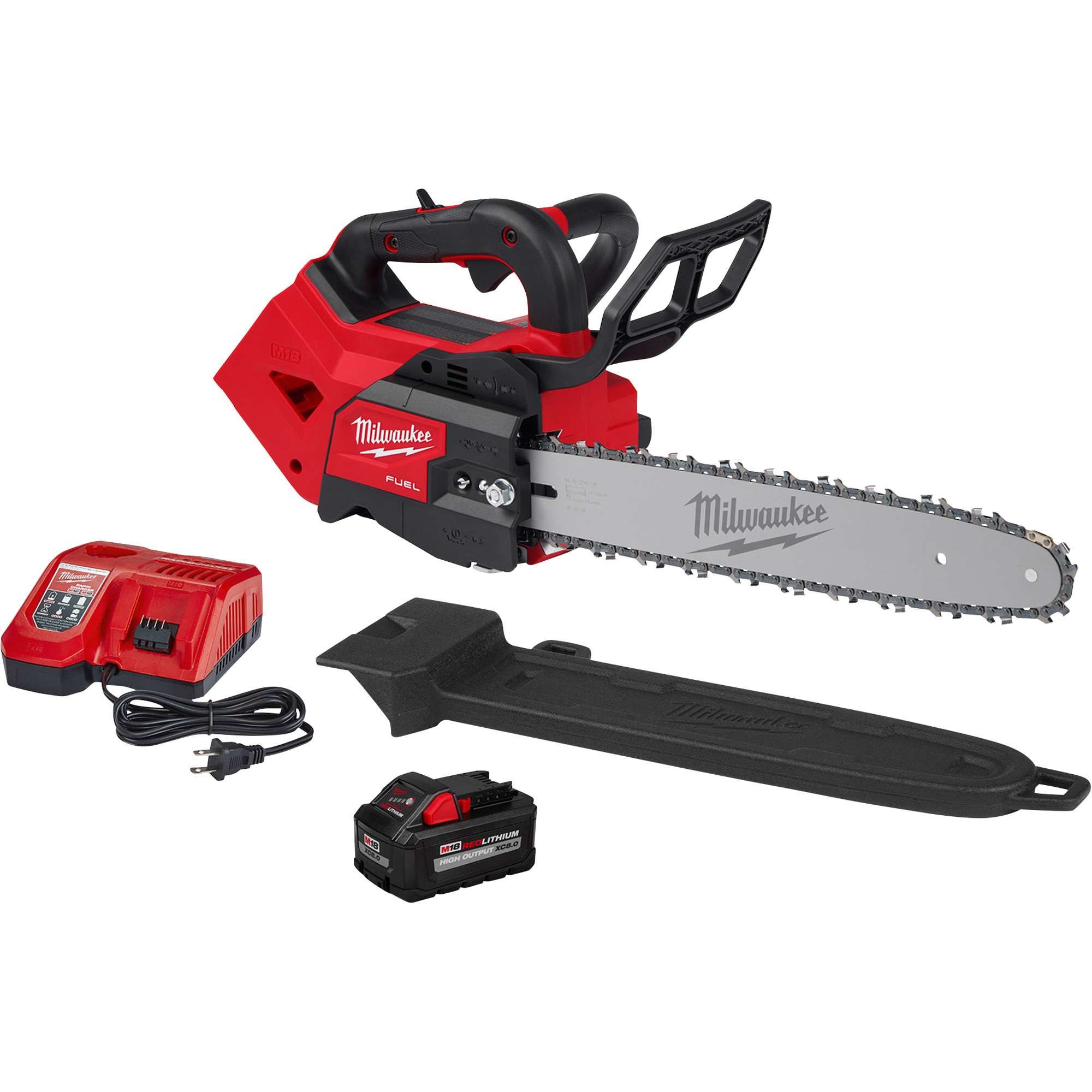 Milwaukee M18 FUEL Top Handle Chainsaw Kit, 14Inch Bar, 8.0 Ah Lithium-Ion Battery and Charger, Model 2826-21T