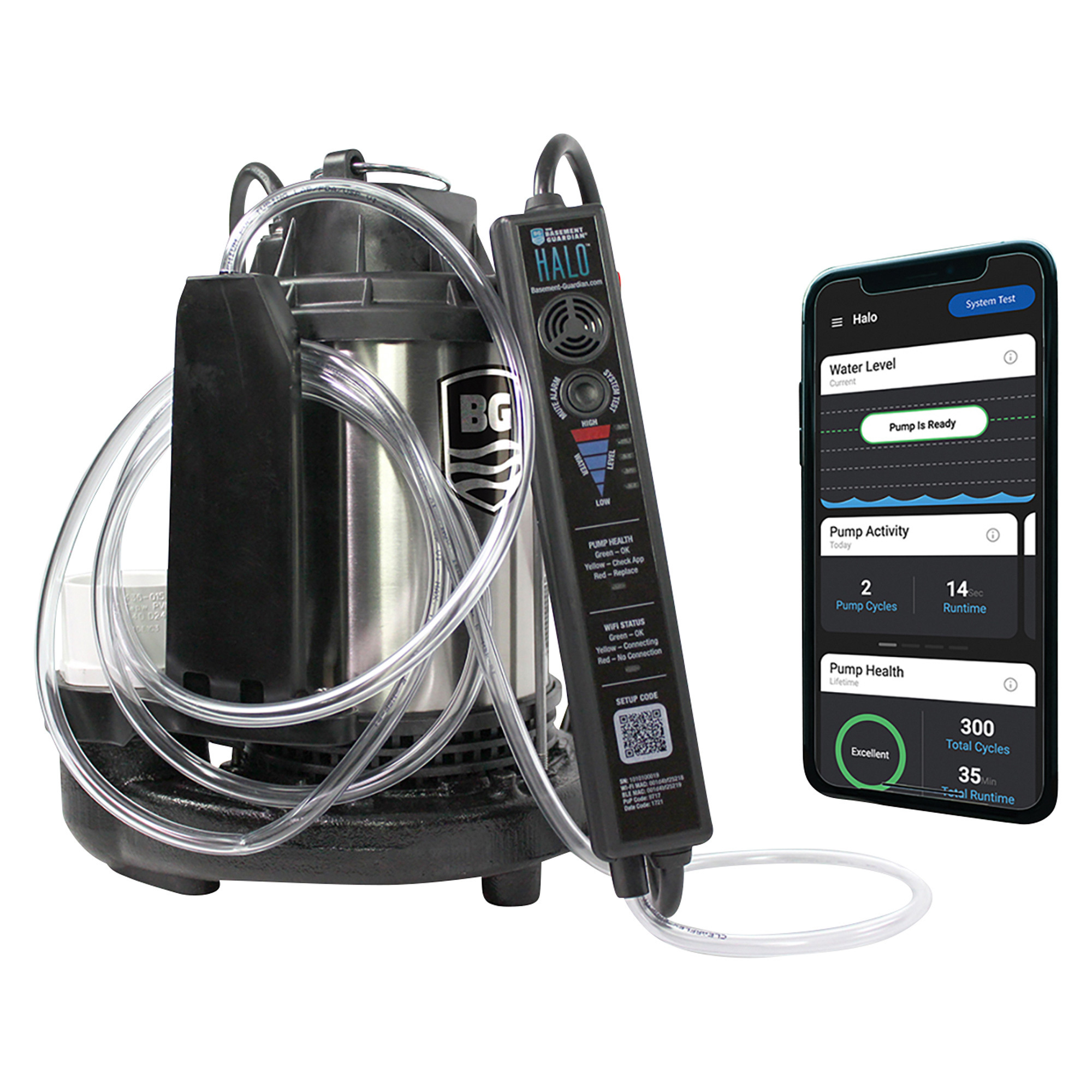 Basement Guardian Halo Smart Sump Pump, 5,490 GPH, 3/4 HP, 1 1/2in. Port, Model# 58375-WYN1 - Wayne HALO75