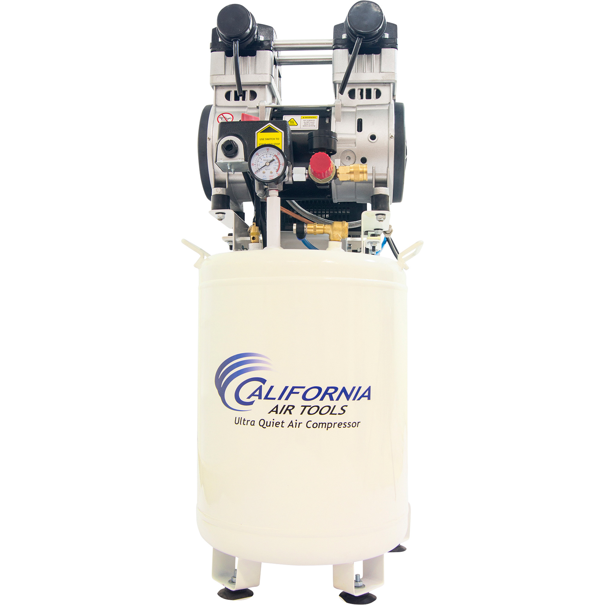 California Air Tools Ultra-Quiet Oil-Free Air Compressor with Air Dryer, Vertical, 2.0 HP, 10-Gallon Tank, 7.0 Amps, 1680 RPM, Model CAT-10020DC-22060