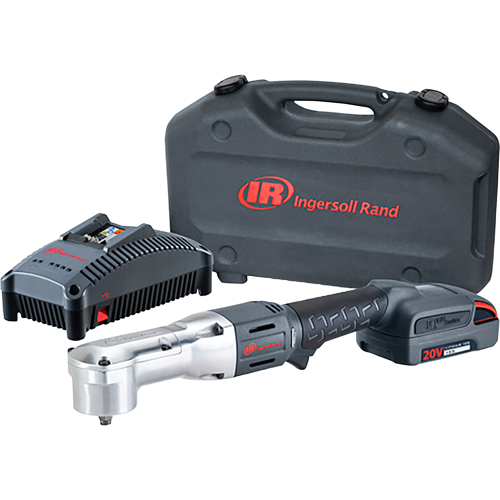 Ingersoll Rand 20V Cordless Right Angle Impact Wrench Kit, 3/8Inch Drive, 180 Ft./Lb. Torque, Battery, Model W5330-K12
