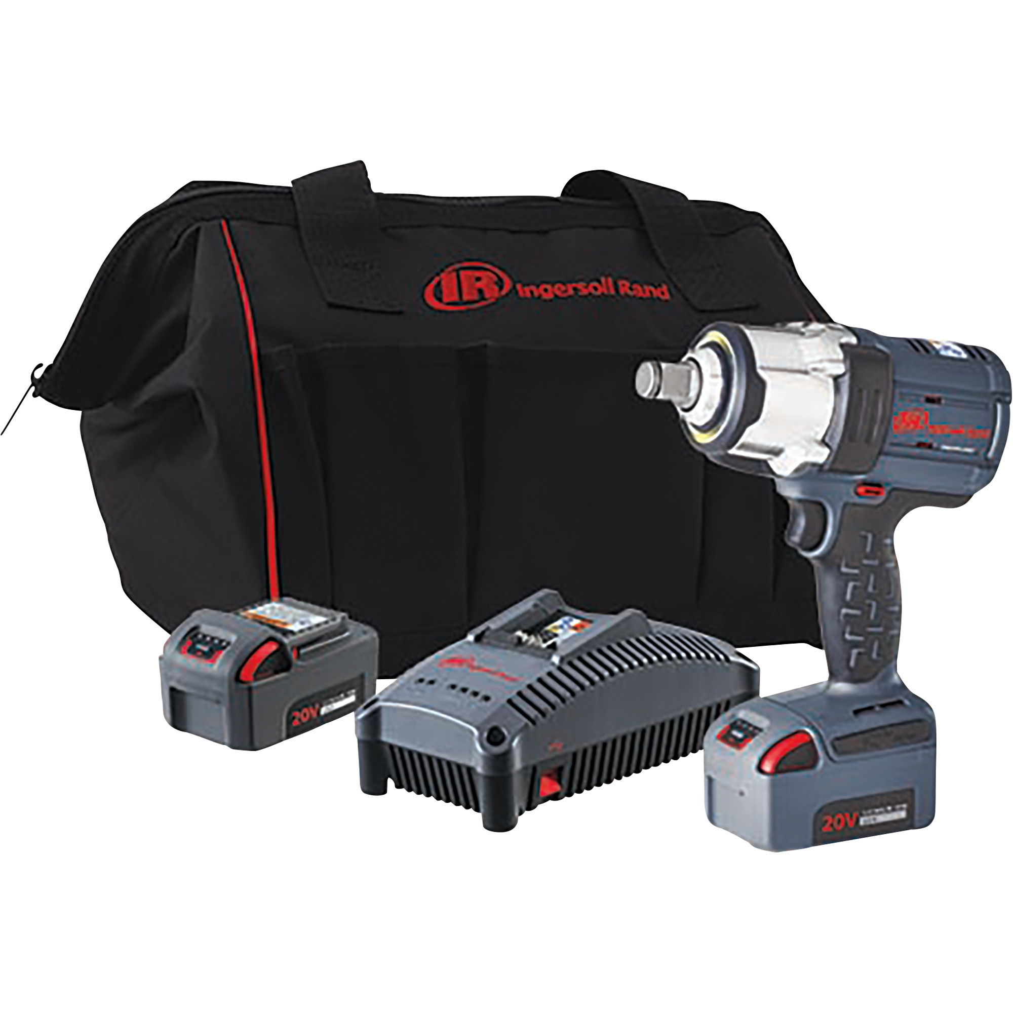 Ingersoll Rand IQV20 Series High-Torque 20V Cordless Impact Wrench Kit, 3/4Inch Drive, 1000 Ft./Lbs. Max Torque, 2 Batteries, Model W7172-K22