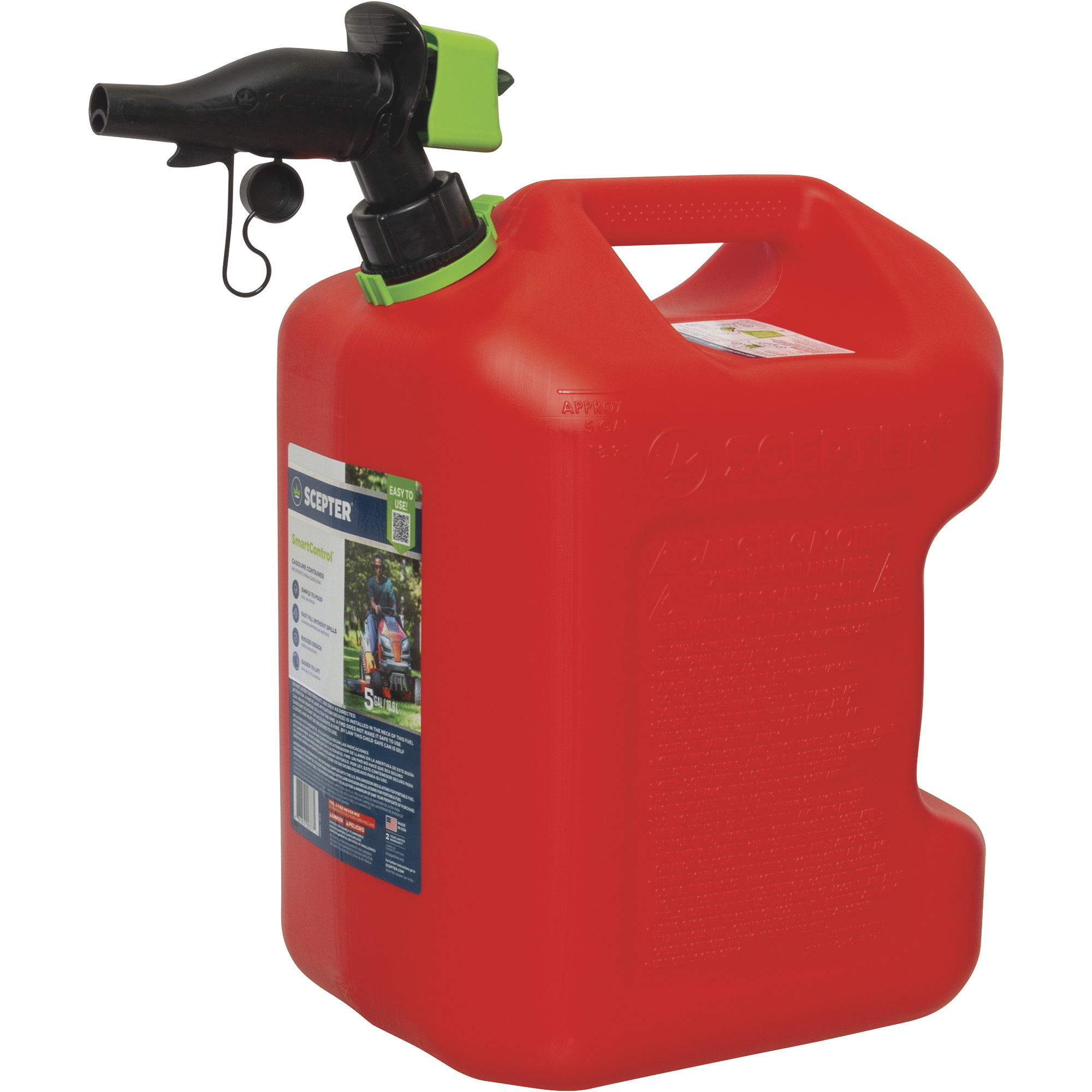 Scepter Gas Can with SmartControl Spout, 5 Gallons, Red, Model FSCG571