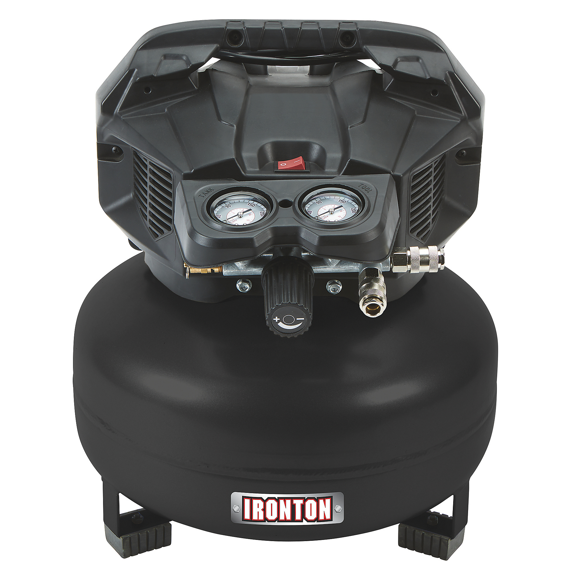 Ironton Oil-Free Pancake Compressor, 1.6 HP, 6-Gallon, 2.6/3.6 CFM