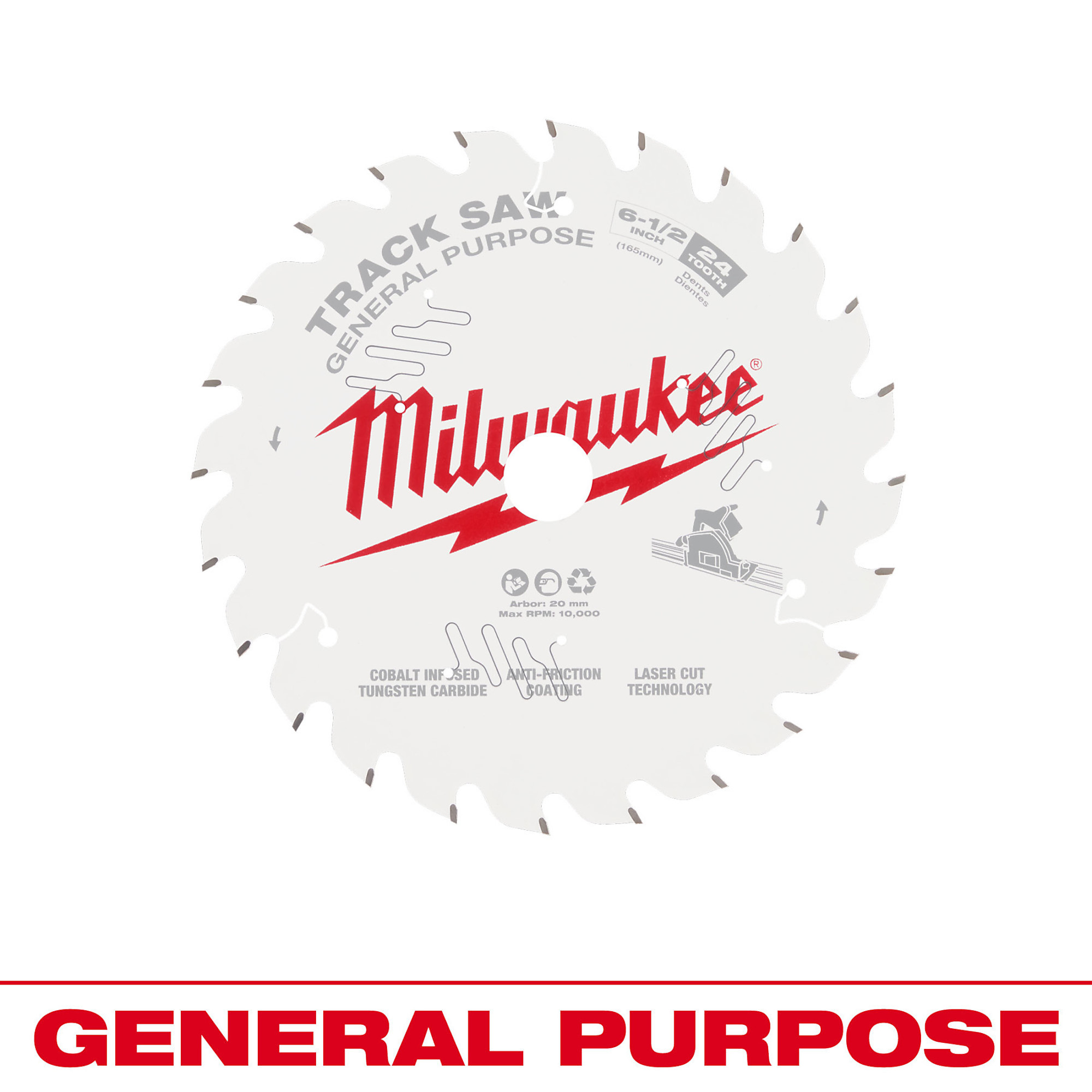 Milwaukee Track Saw Blade, 6 1/2Inch, 24-Tooth, Model 48-40-0624
