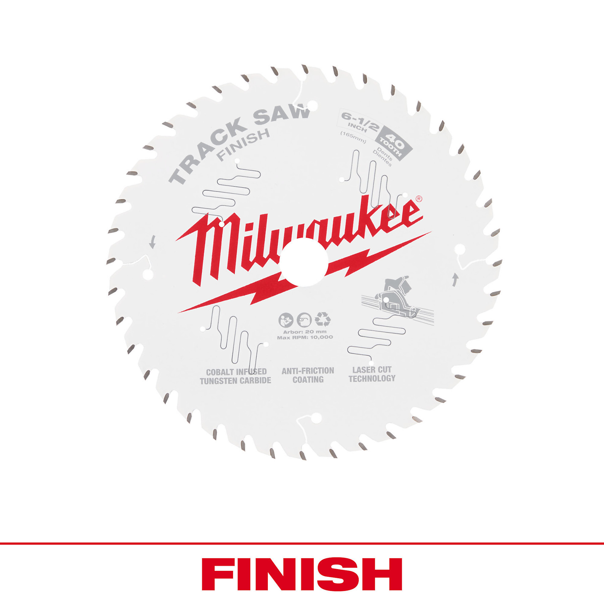 Milwaukee Track Saw Blade, 6 1/2Inch, 40-Tooth, Model 48-40-0625