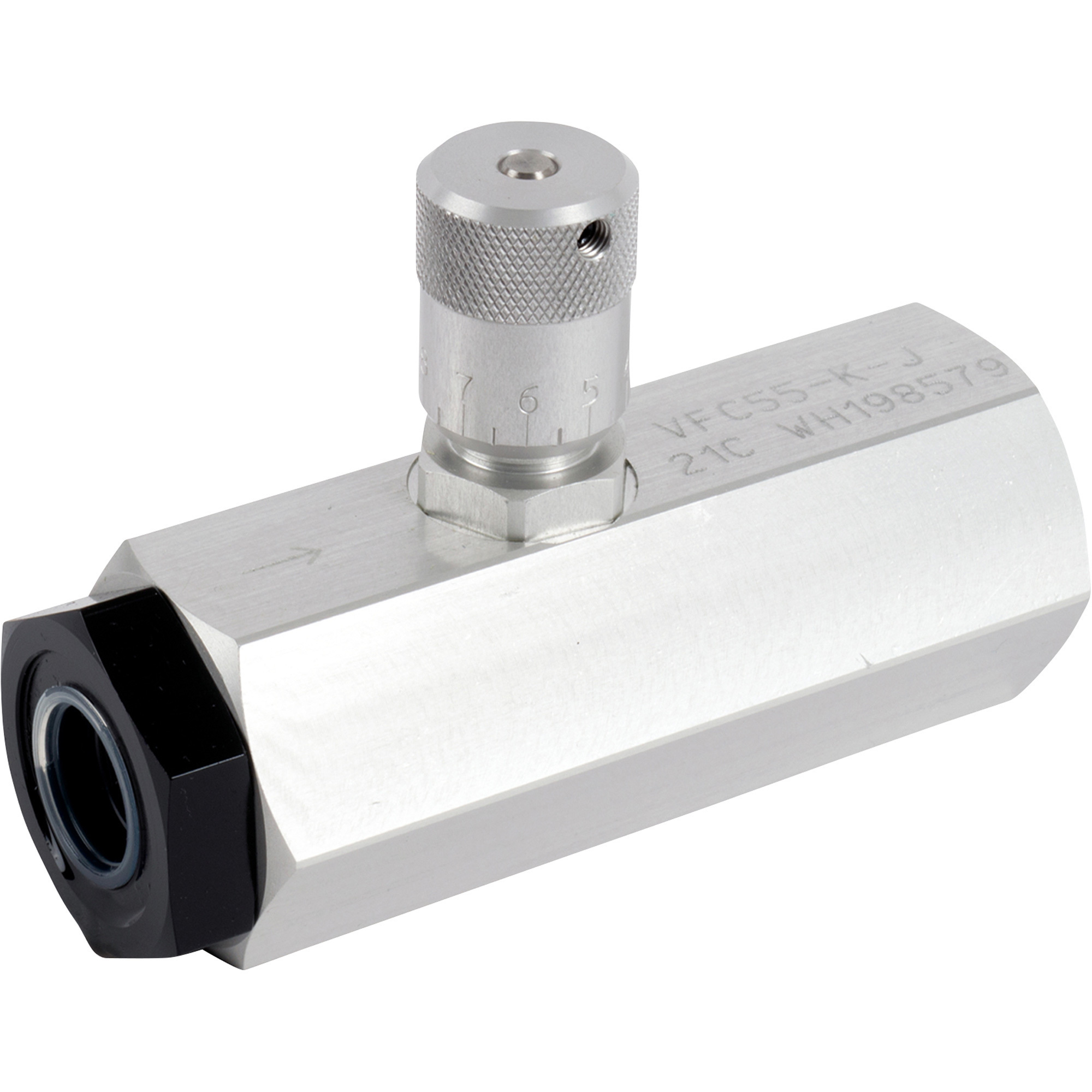 Webtec Variable Flow Control Valve, 15 GPM, 1/2Inch NPT Inlet, 1/2Inch NPT Outlet, Model VFC55-K-A